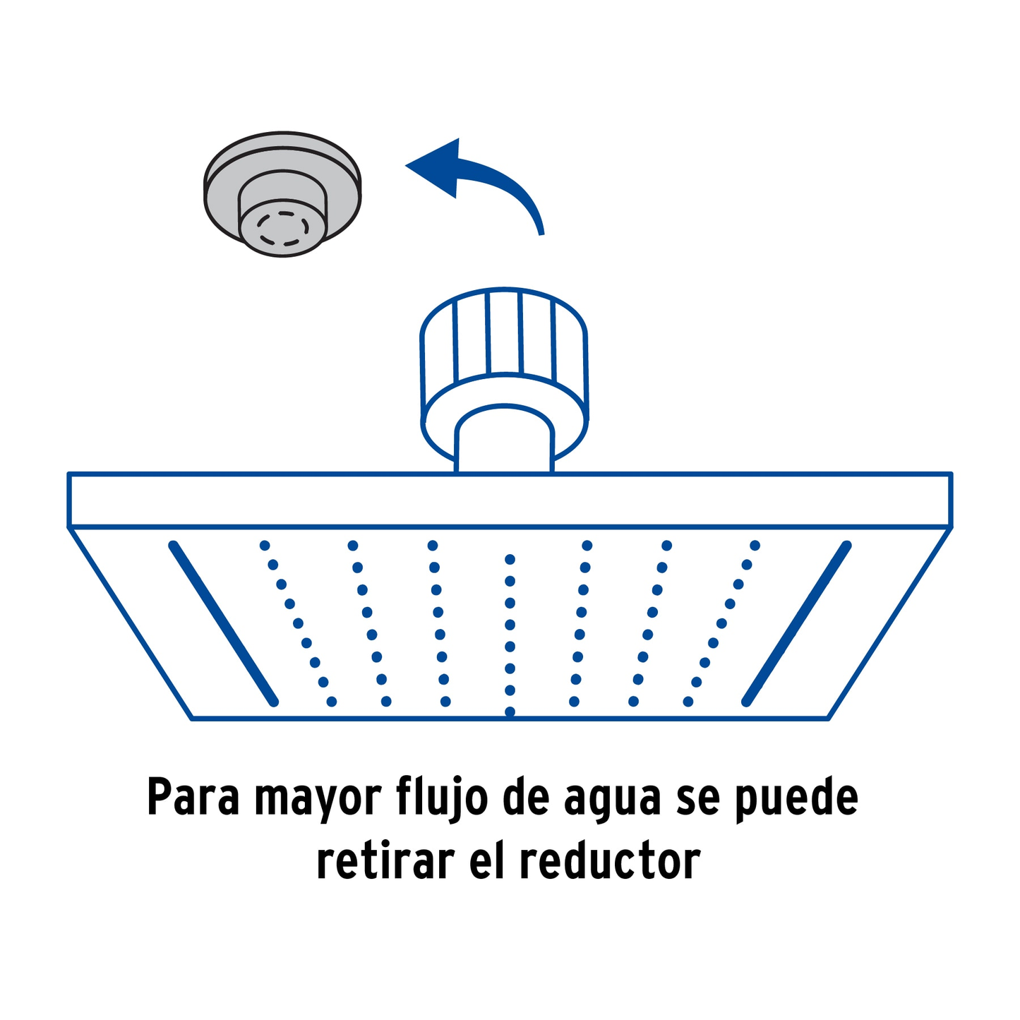 Regadera cuadrada 8', acero inox, sin brazo, cromo, Túbig