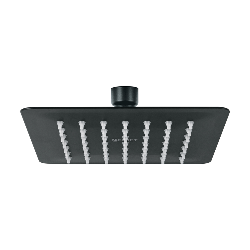 Regadera cuadrada 6', acero inox, sin brazo, negro, Túbig