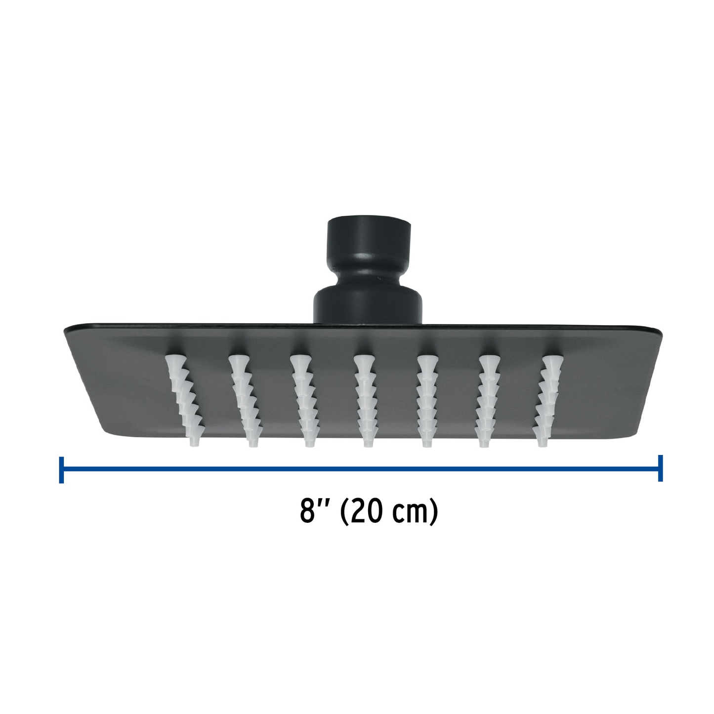 Regadera cuadrada 6', acero inox, sin brazo, negro, Túbig