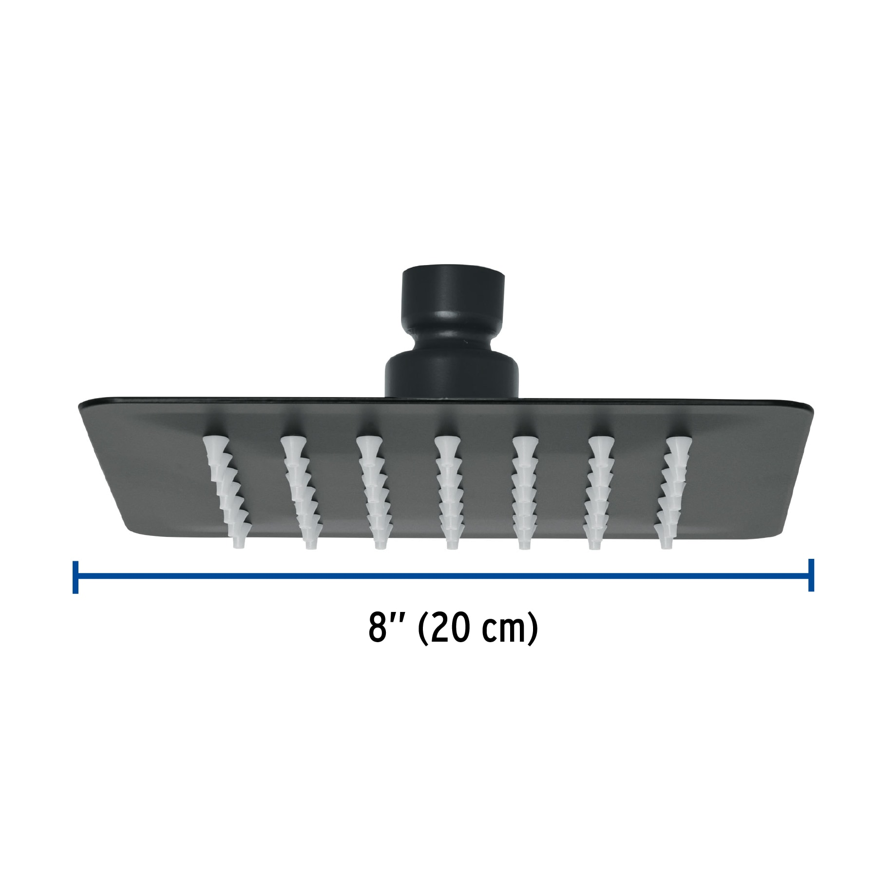 Regadera cuadrada 6', acero inox, sin brazo, negro, Túbig