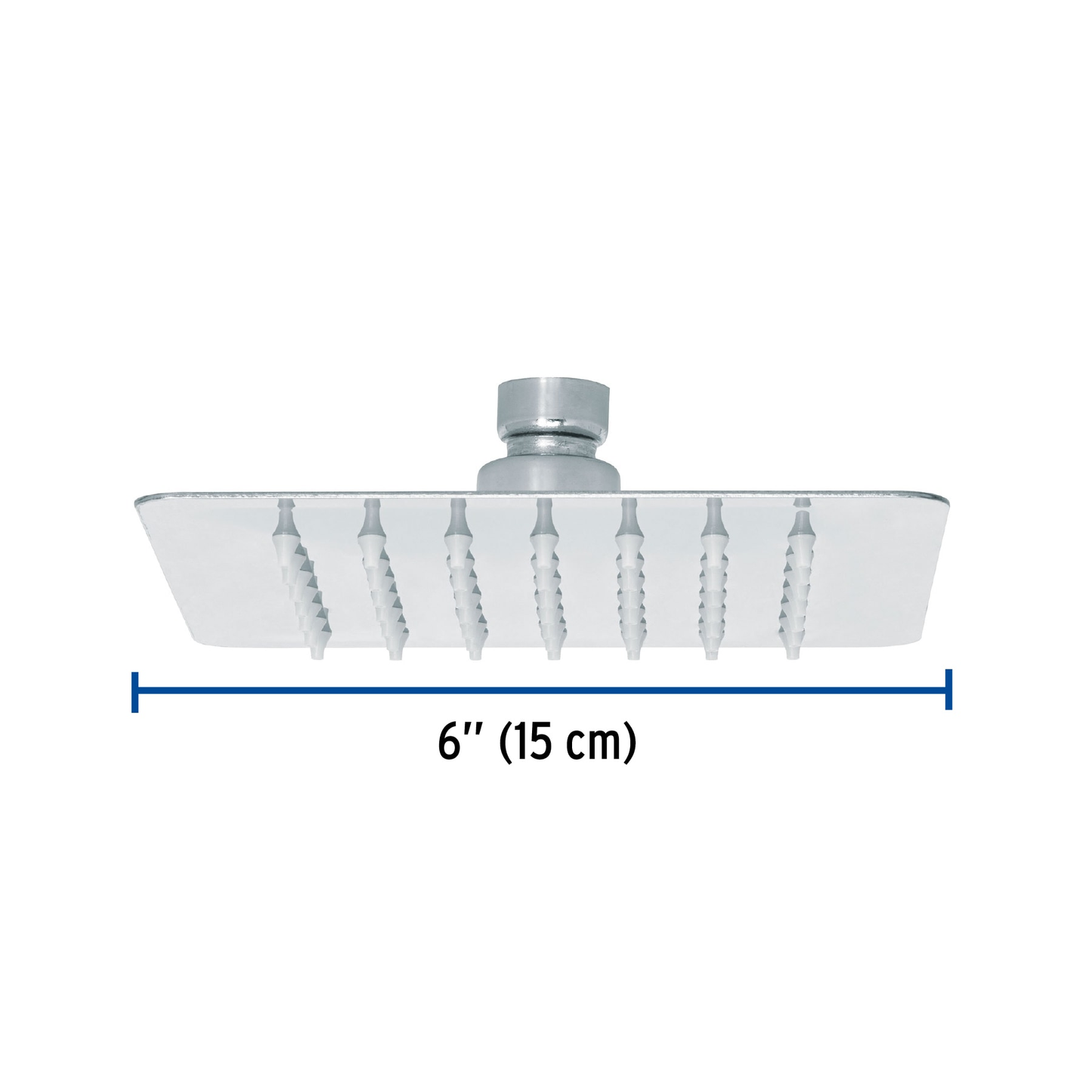 Regadera cuadrada 6', acero inox, sin brazo, cromo, Túbig
