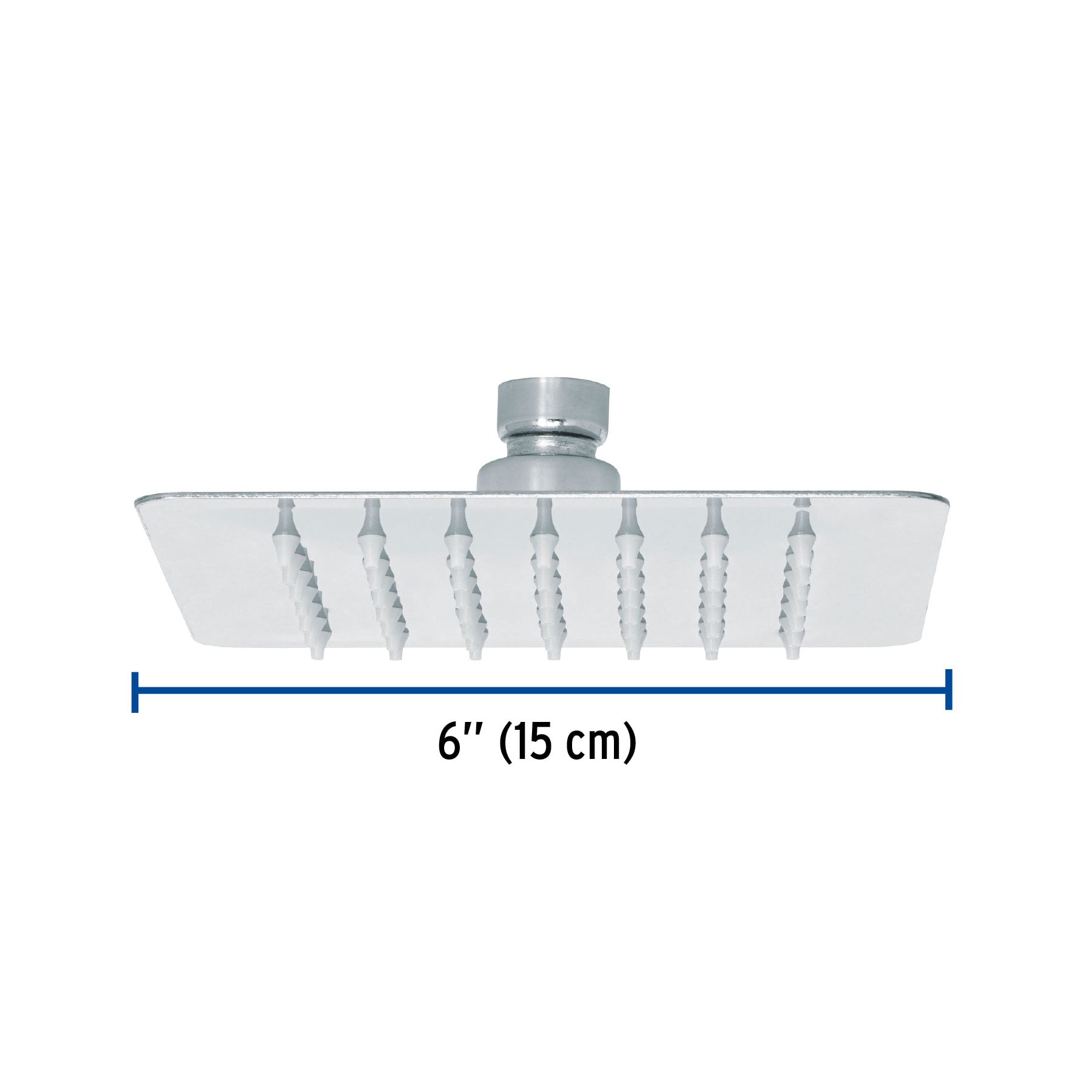 Regadera cuadrada 6', acero inox, sin brazo, cromo, Túbig