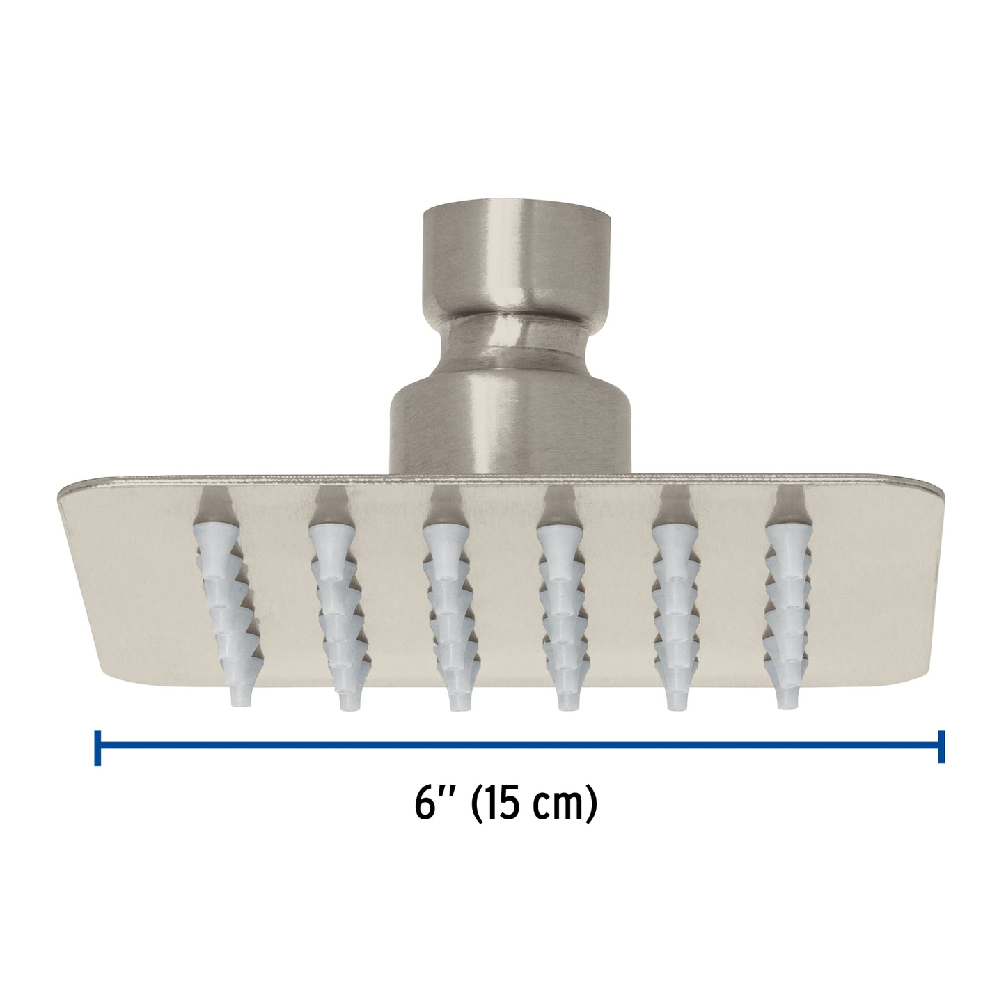 Regadera cuadrada 4', acero inox, sin brazo, satín, Túbig
