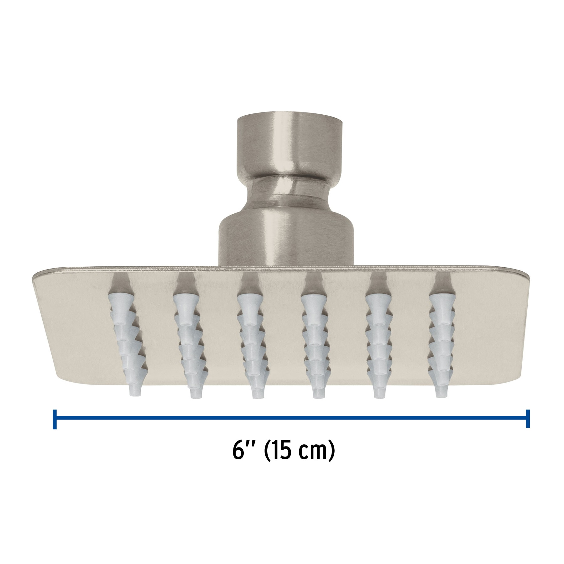 Regadera cuadrada 4', acero inox, sin brazo, satín, Túbig