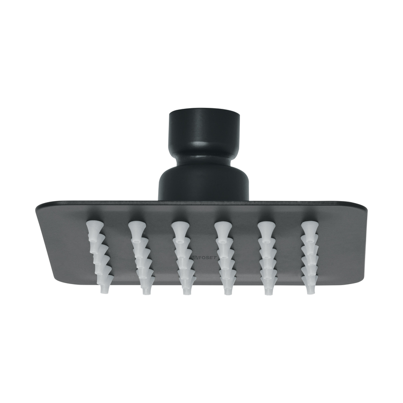 Regadera cuadrada 4', acero inox, sin brazo, negro, Tubig