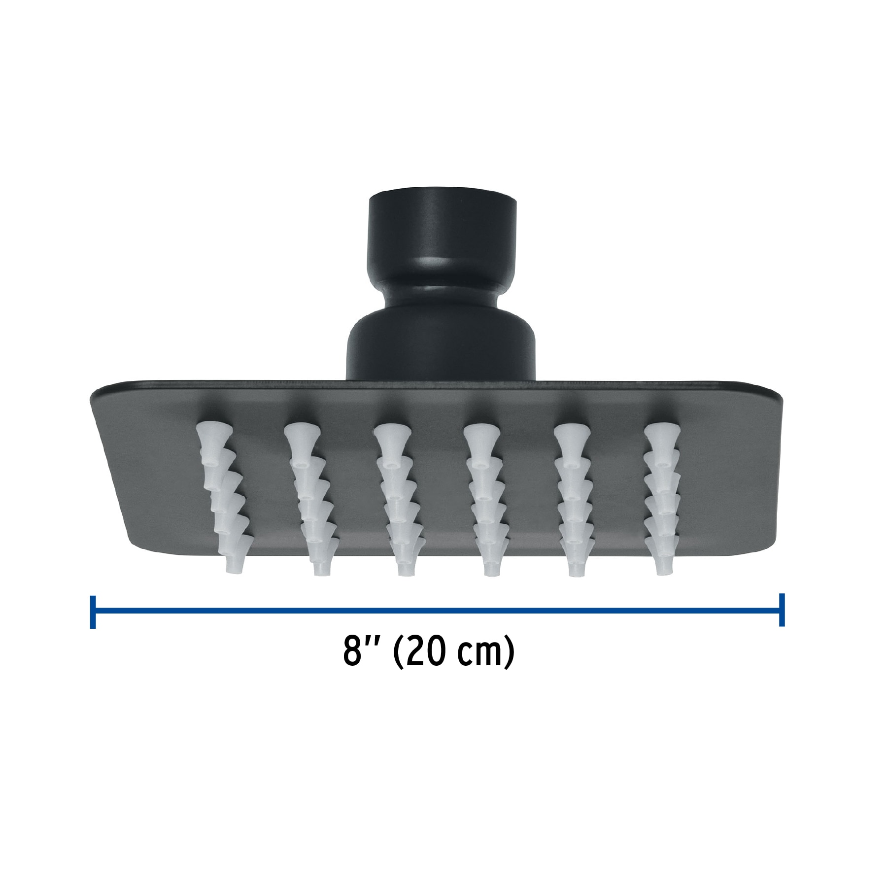 Regadera cuadrada 4', acero inox, sin brazo, negro, Tubig