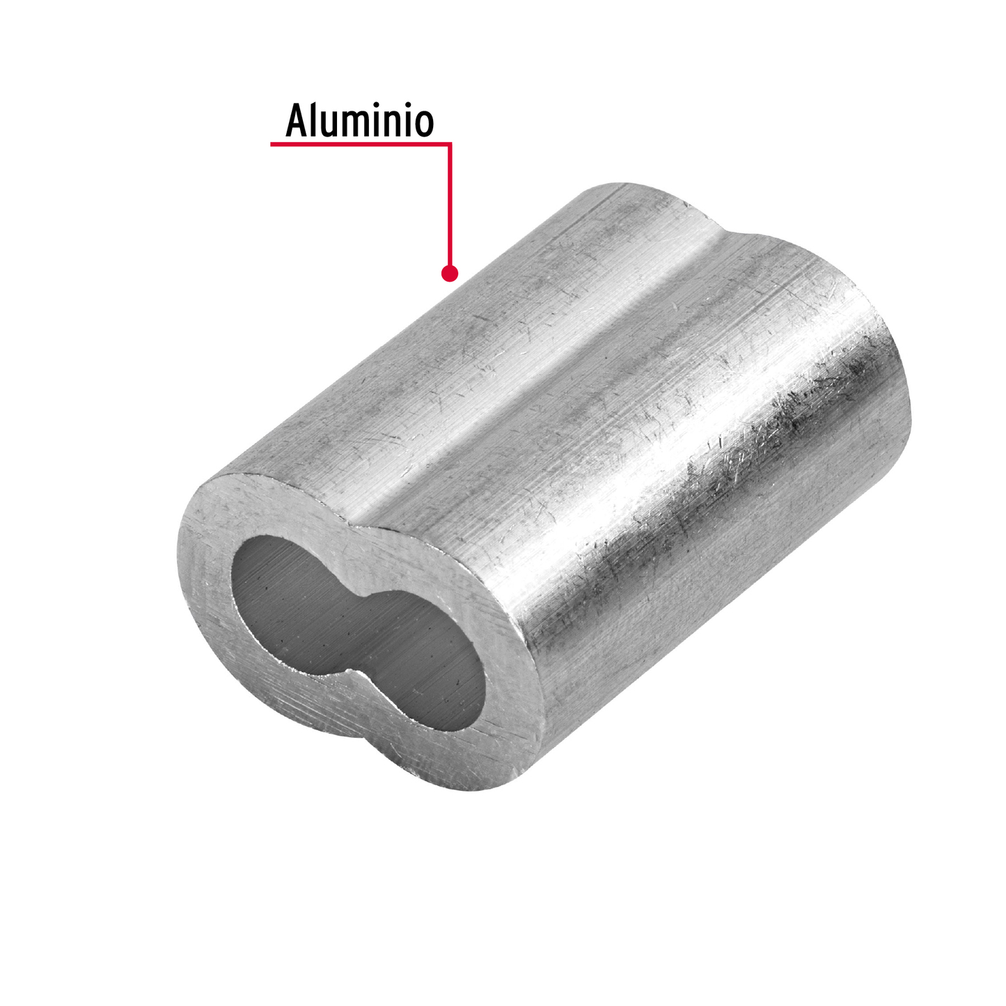 Bolsa con 50 casquillos dobles de aluminio, 1/4' Fiero