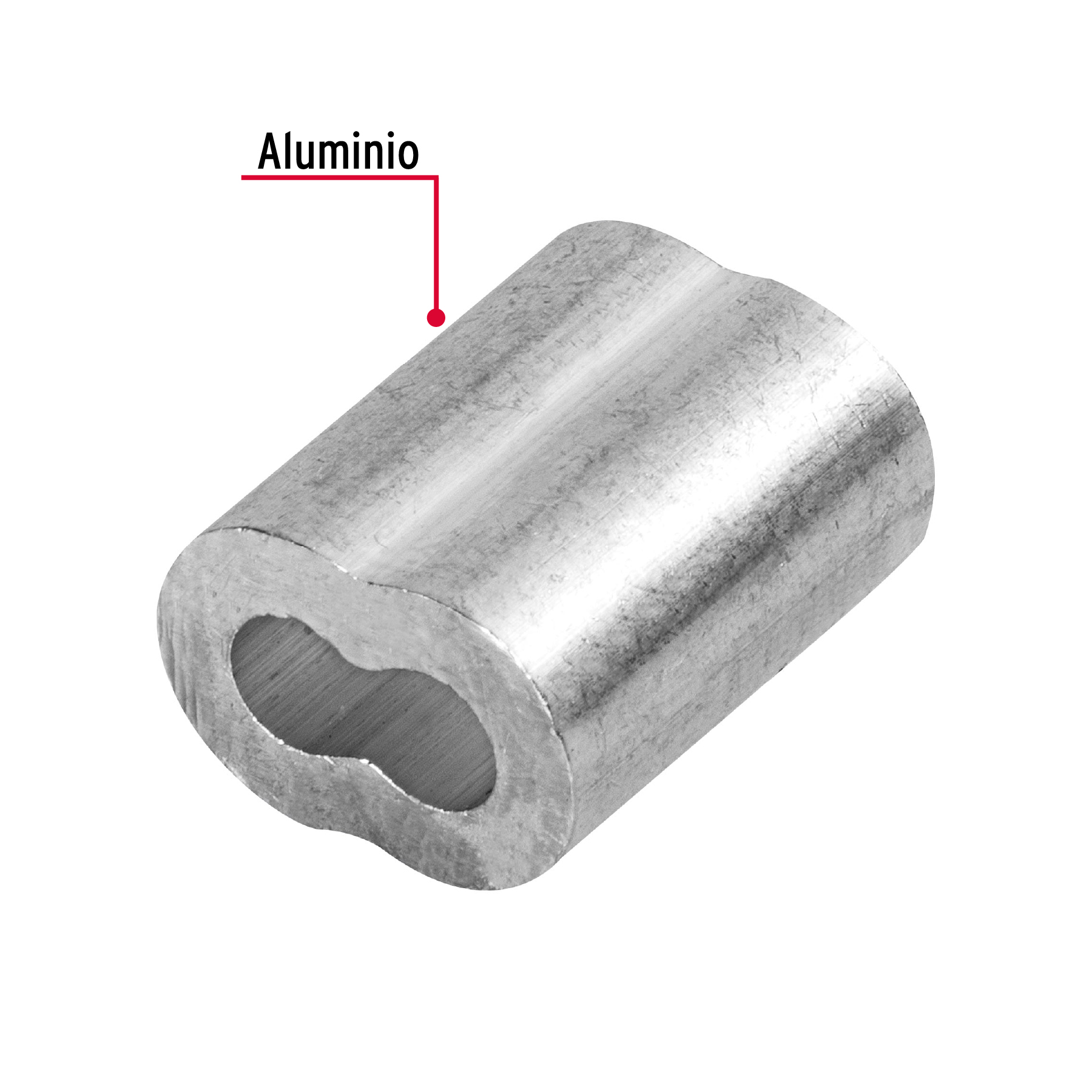 Bolsa con 50 casquillos dobles de aluminio, 1/8' Fiero