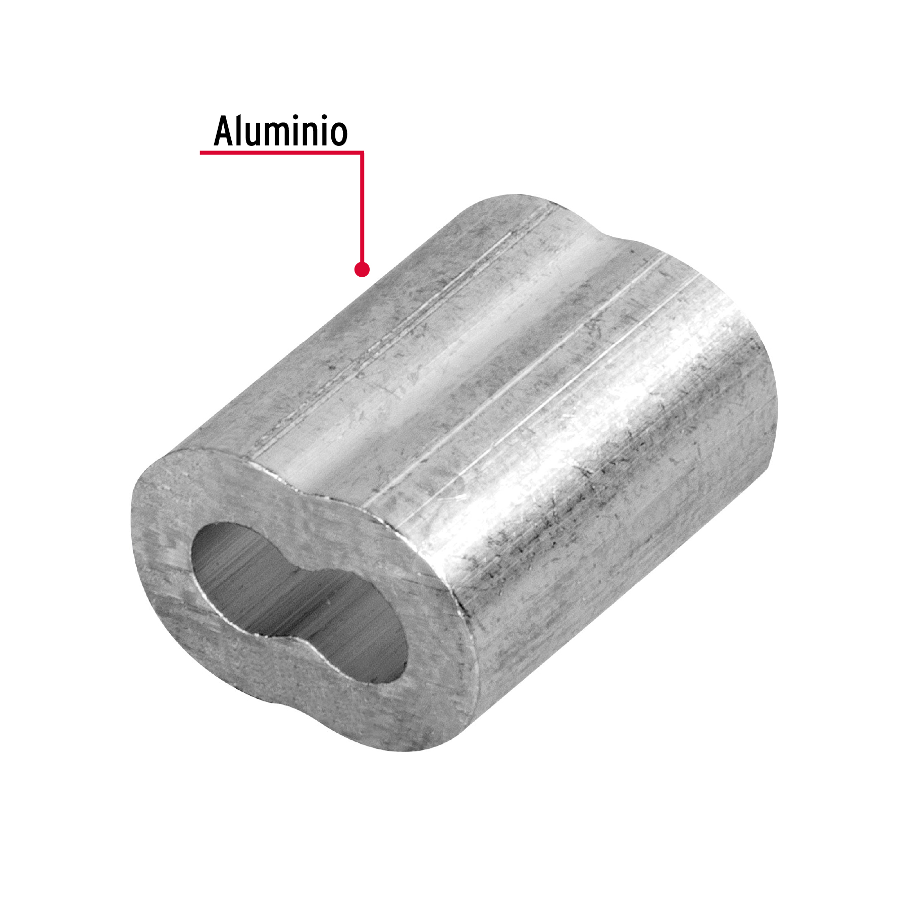 Bolsa con 50 casquillos dobles de aluminio, 3/32' Fiero