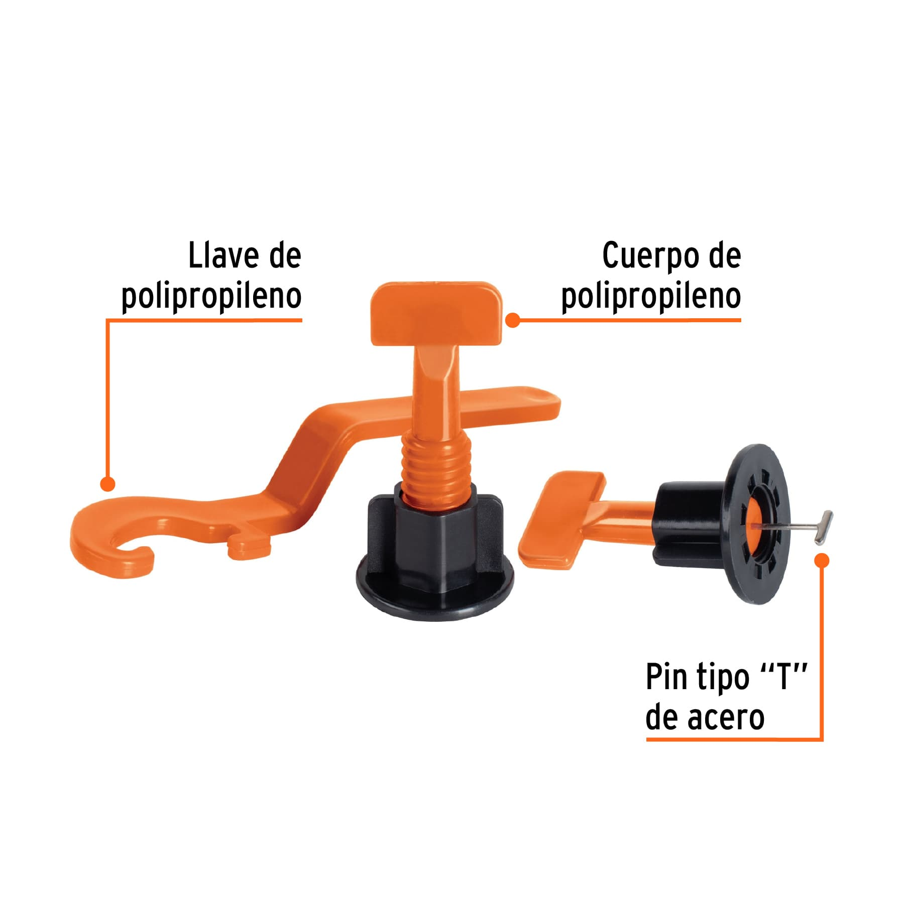 Bolsa con 50 niveladores para azulejos, Truper