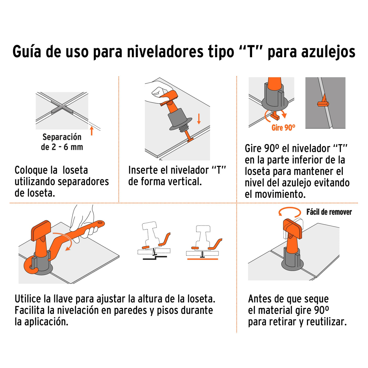 Bolsa con 50 niveladores para azulejos, Truper