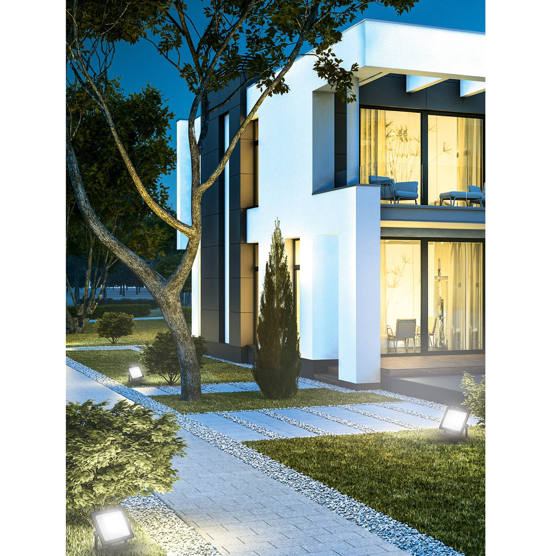 Reflector ultra delgado LED, 30 W, luz cálida,Volteck Basic