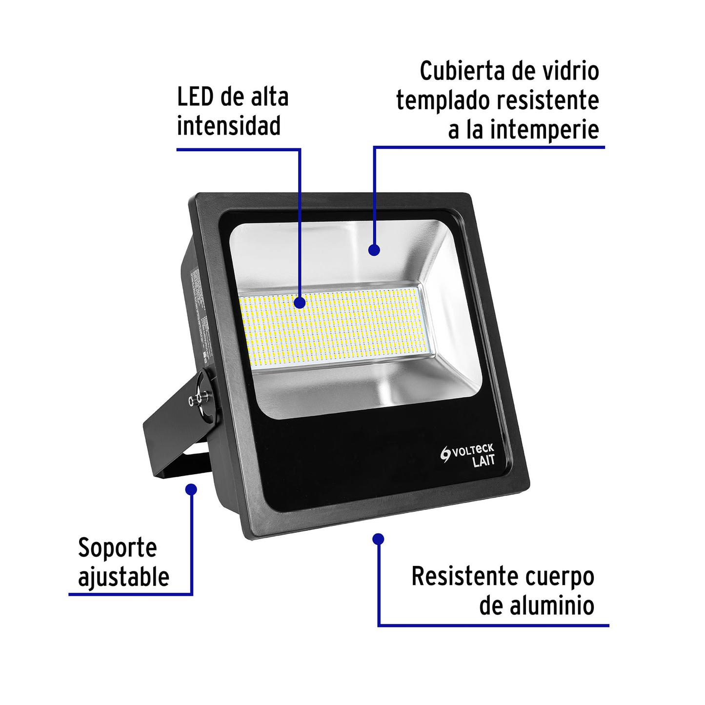 Reflector delgado de LED, 200 W, luz cálida