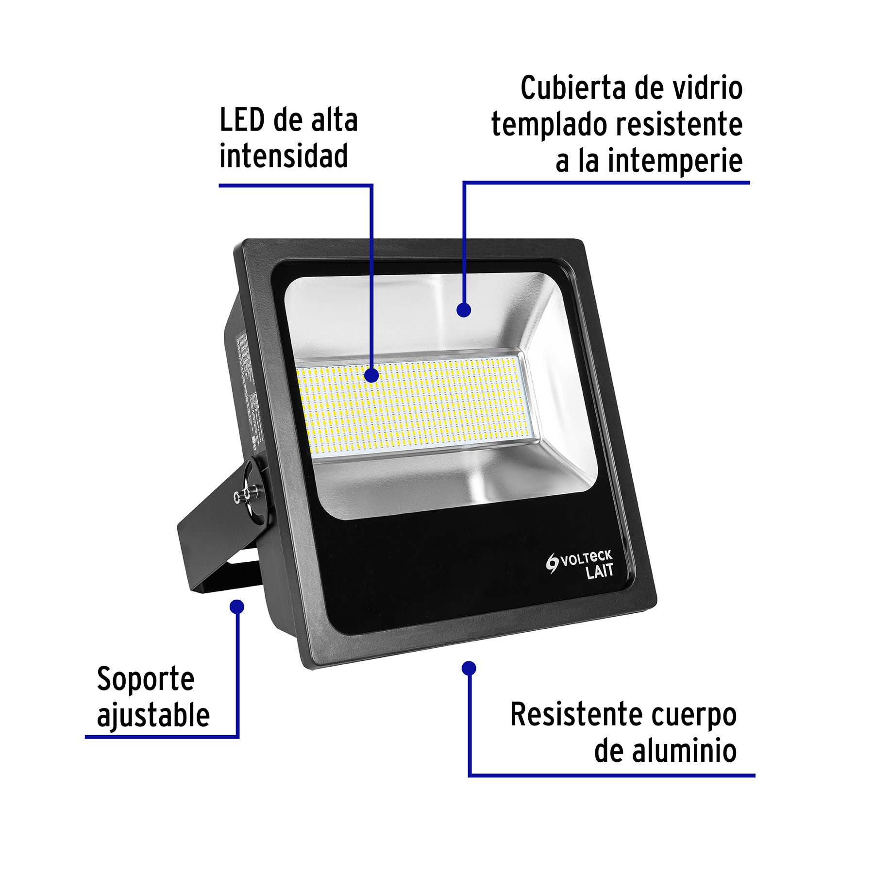 Reflector delgado de LED, 200 W, luz cálida