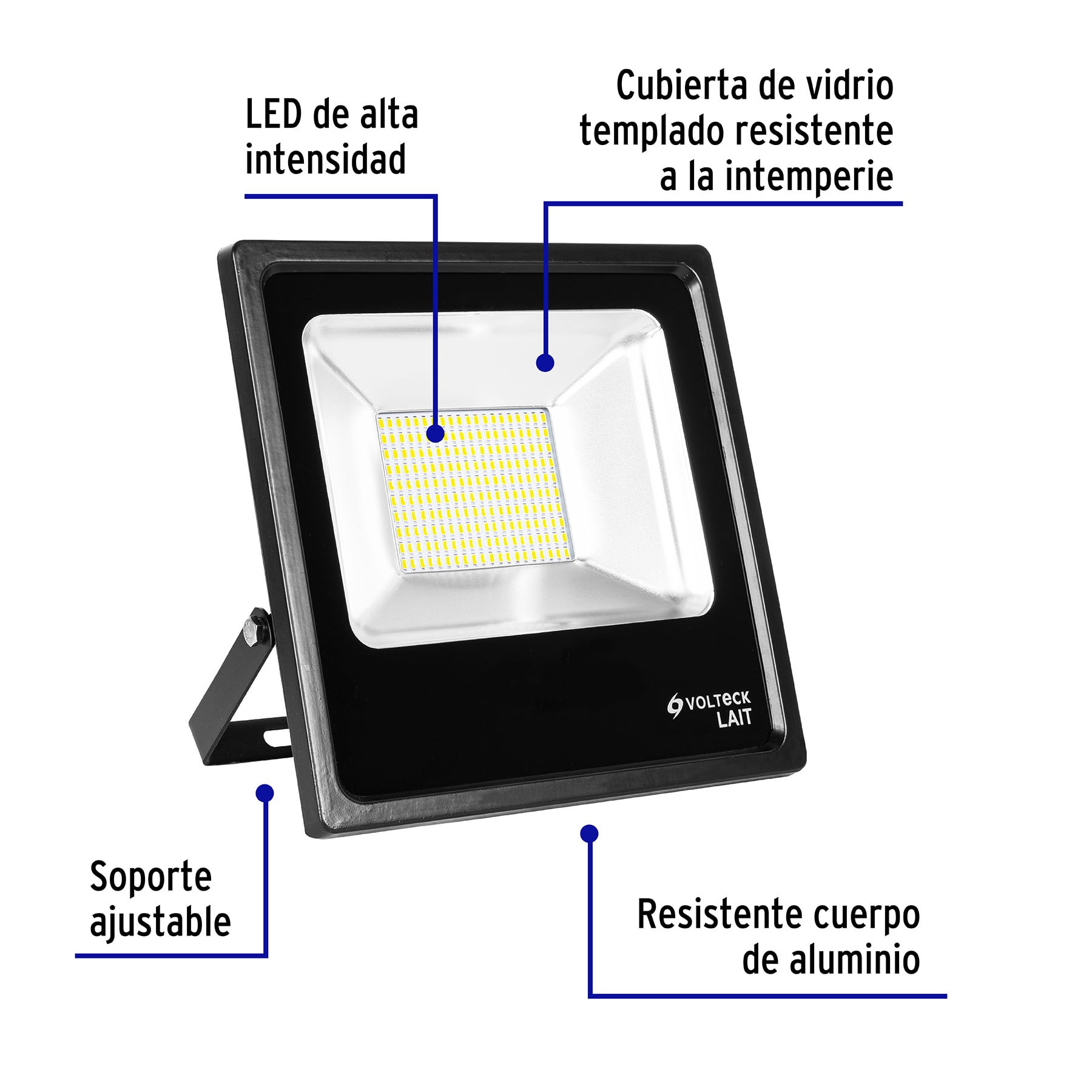 Reflector delgado de LED, 100 W, luz cálida