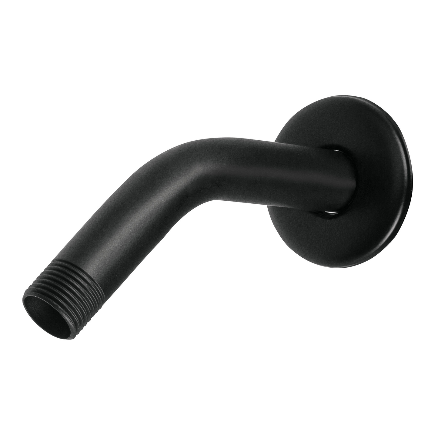 Brazo corto con chapetón para regadera, negro mate