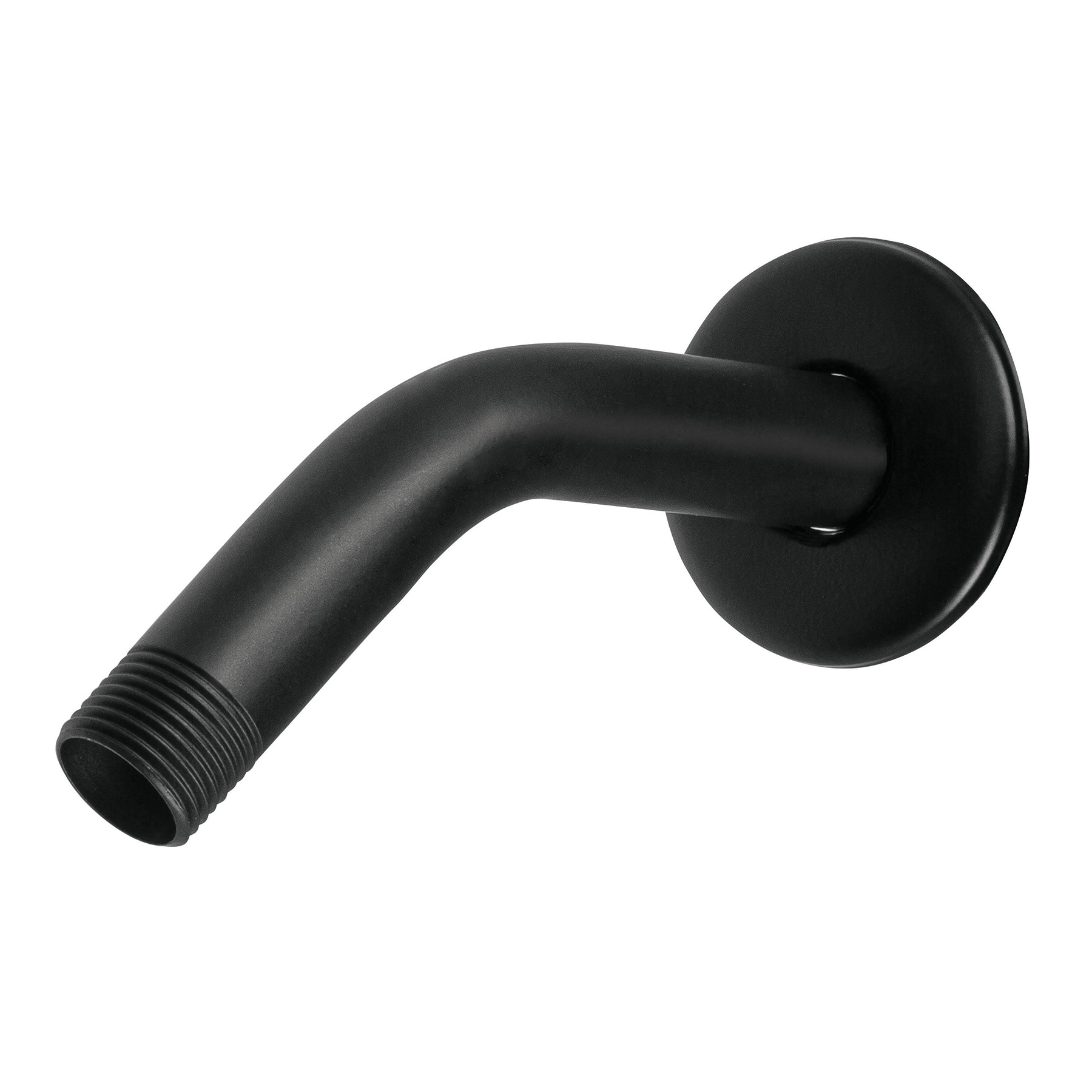 Brazo corto con chapetón para regadera, negro mate
