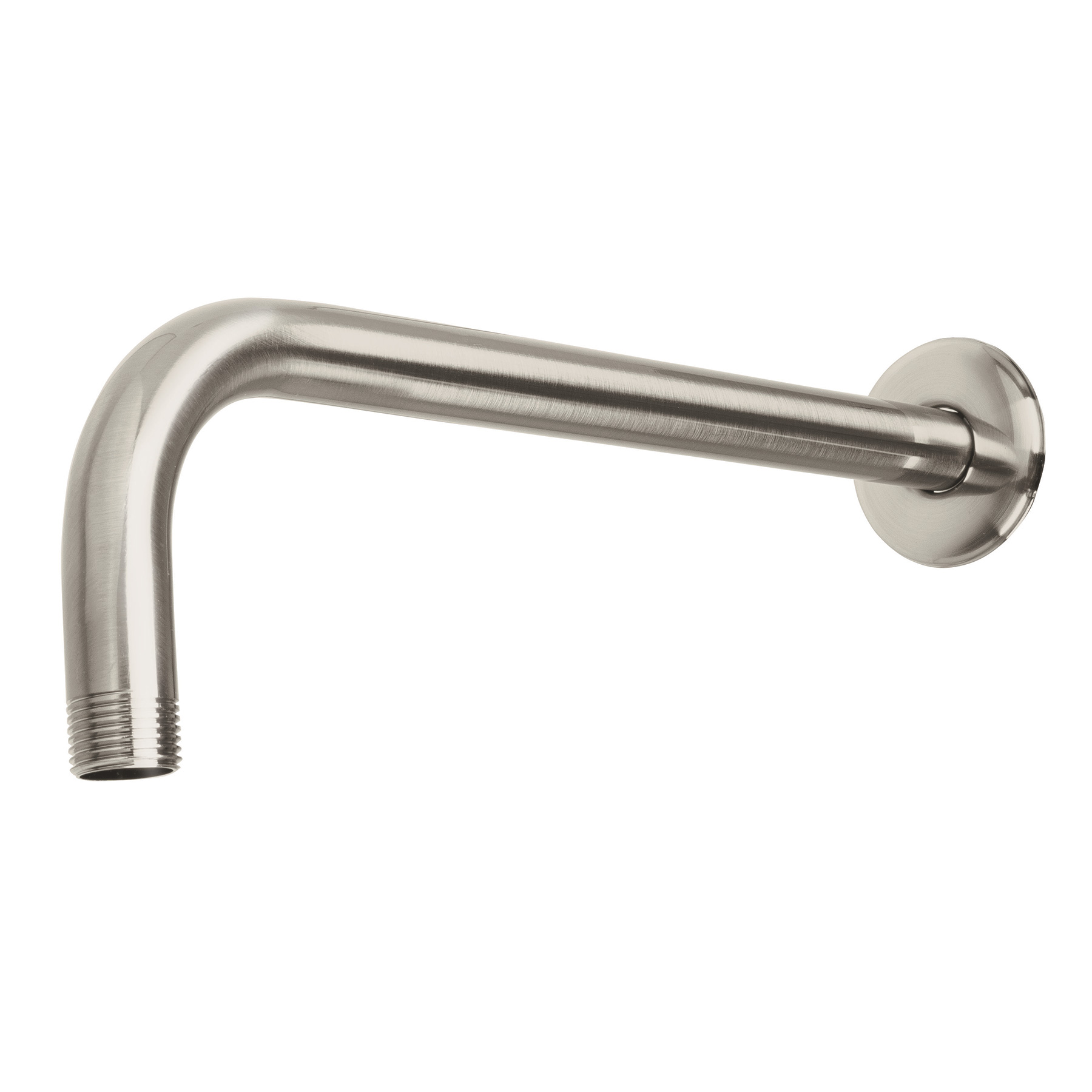 Brazo recto con chapetón para regadera, 40 cm, satín