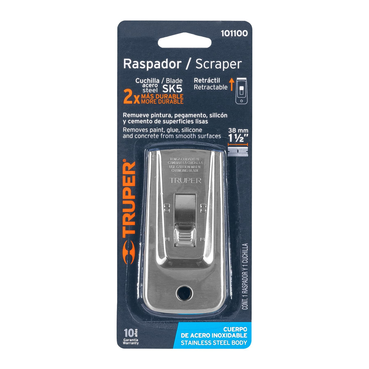 Raspador metálico con navaja de 1-1/2'