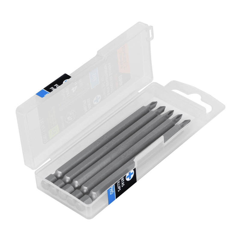 Estuche con 5 puntas de cruz PH0 largo 4", TRUPER EXPERT
