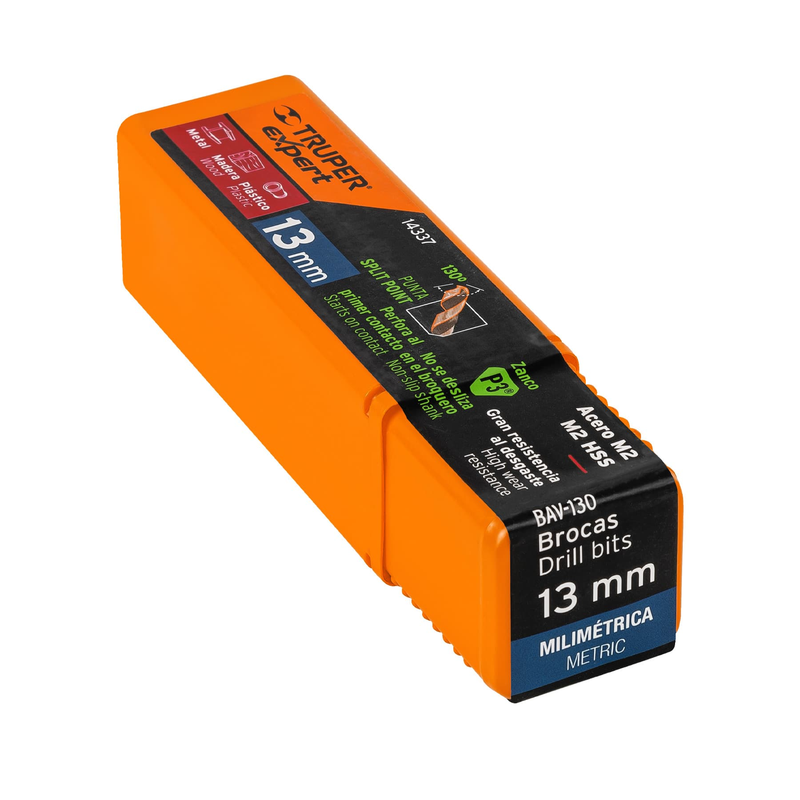 Broca HSS 13.0 mm Trugold para metal, TRUPER EXPERT
