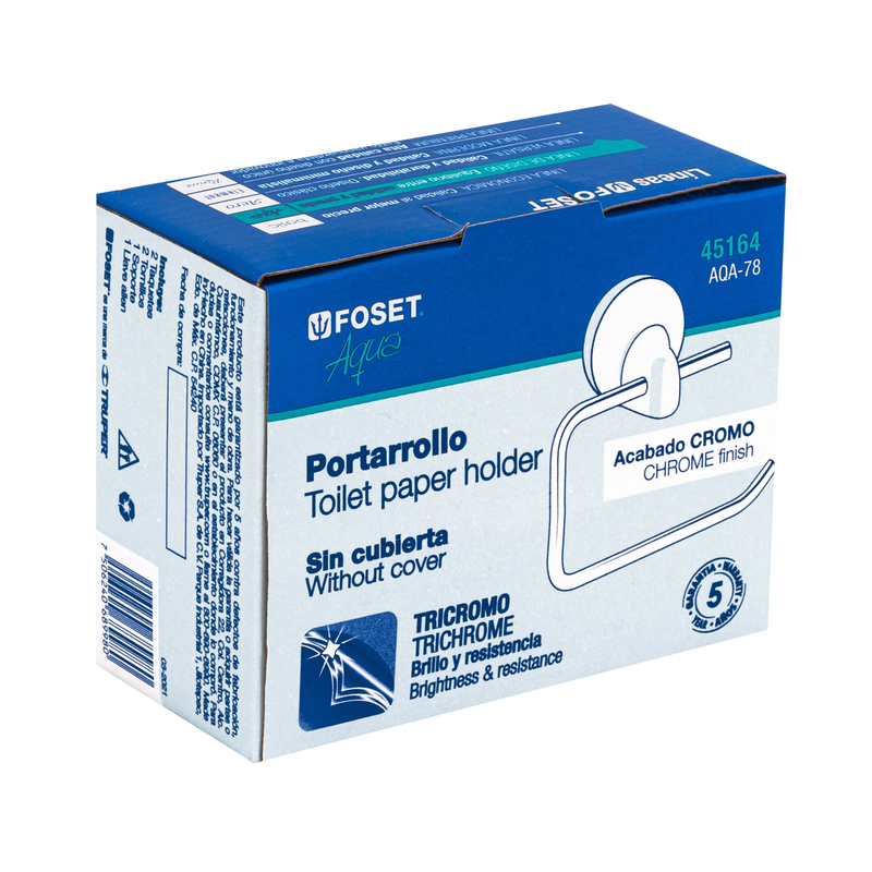 Portarollo sin cubierta, cromo, Aqua
