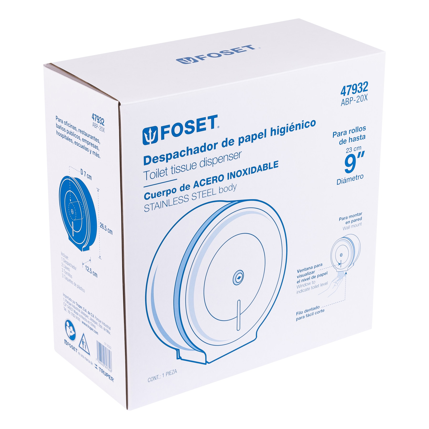 Portarollo de acero inox, Foset