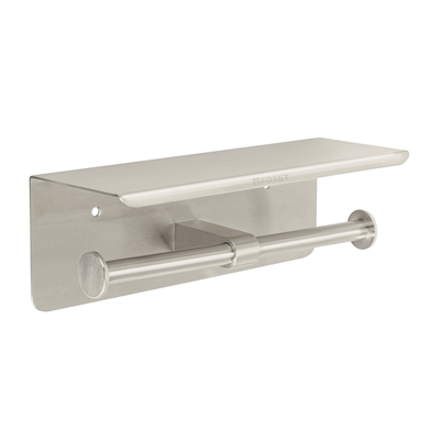 Porta rollo doble con soporte para celular, satín, Riviera