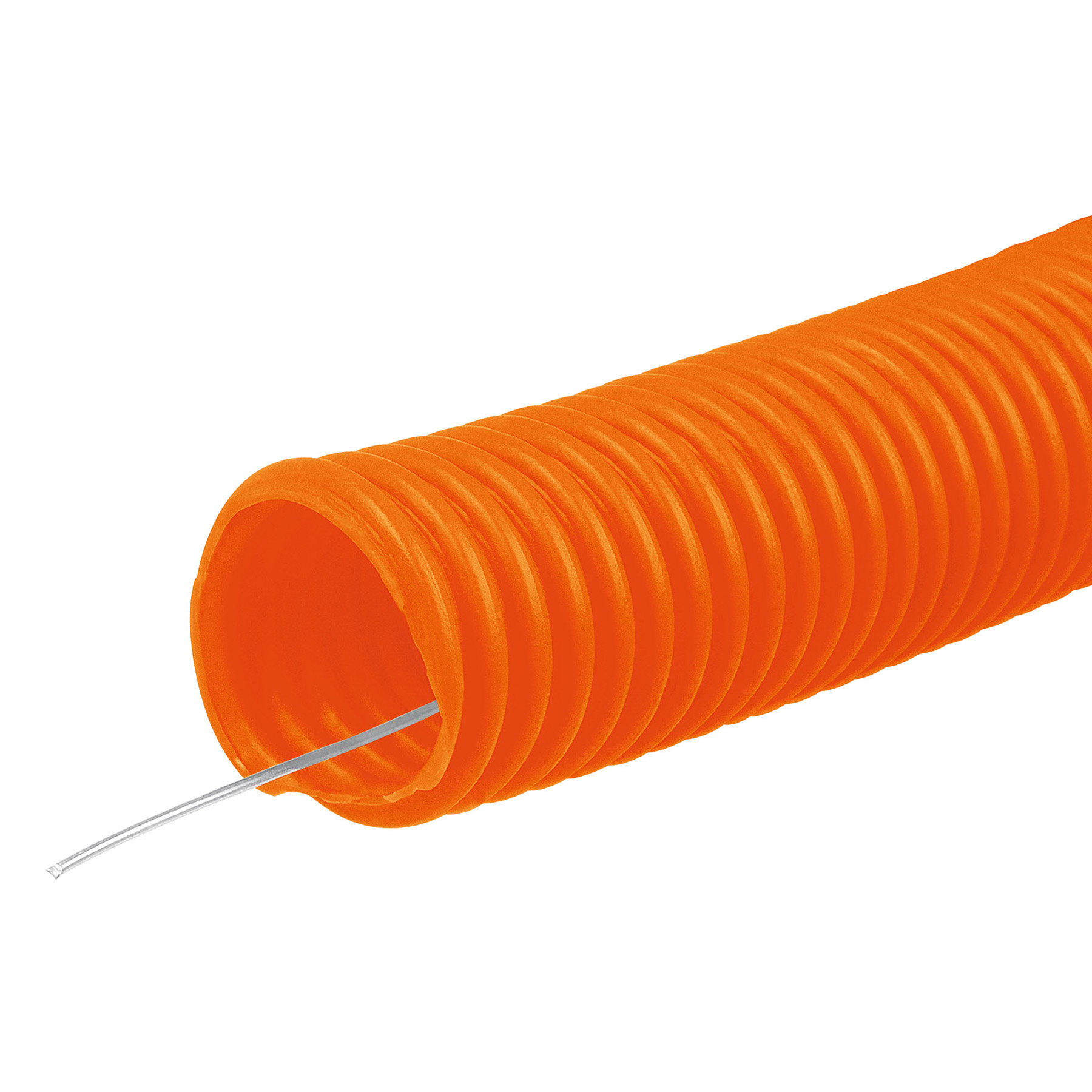 Poliducto corrugado flexible,3/4',con guía,rollo 25m,Volteck