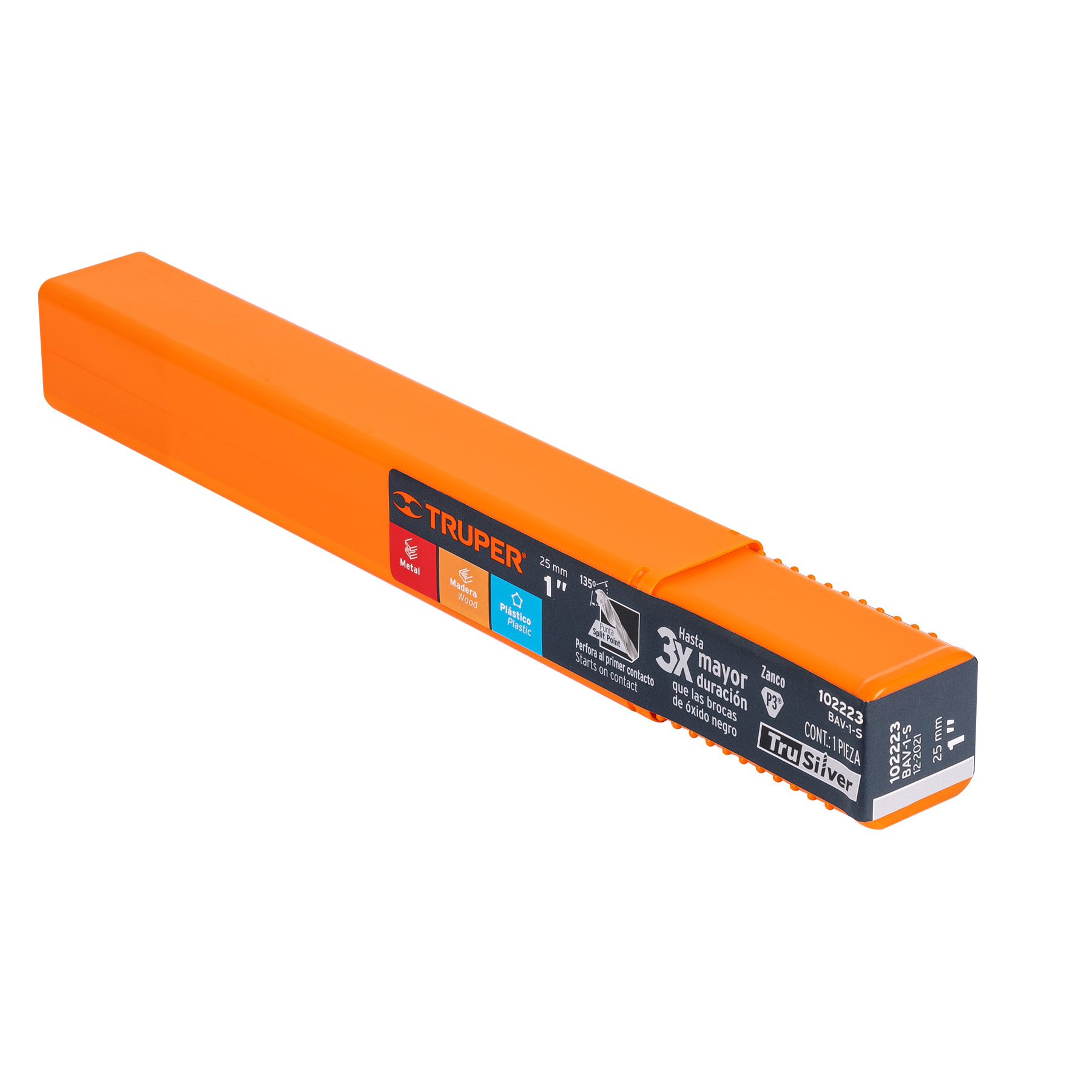 Broca HSS 1' Trusilver para metal, Truper