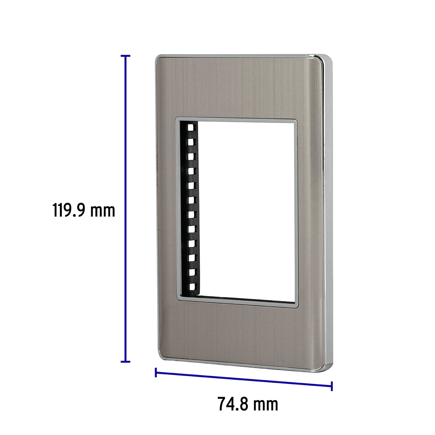 Placa de acero inox con 1 ventana 3 módulos, línea Lisboa