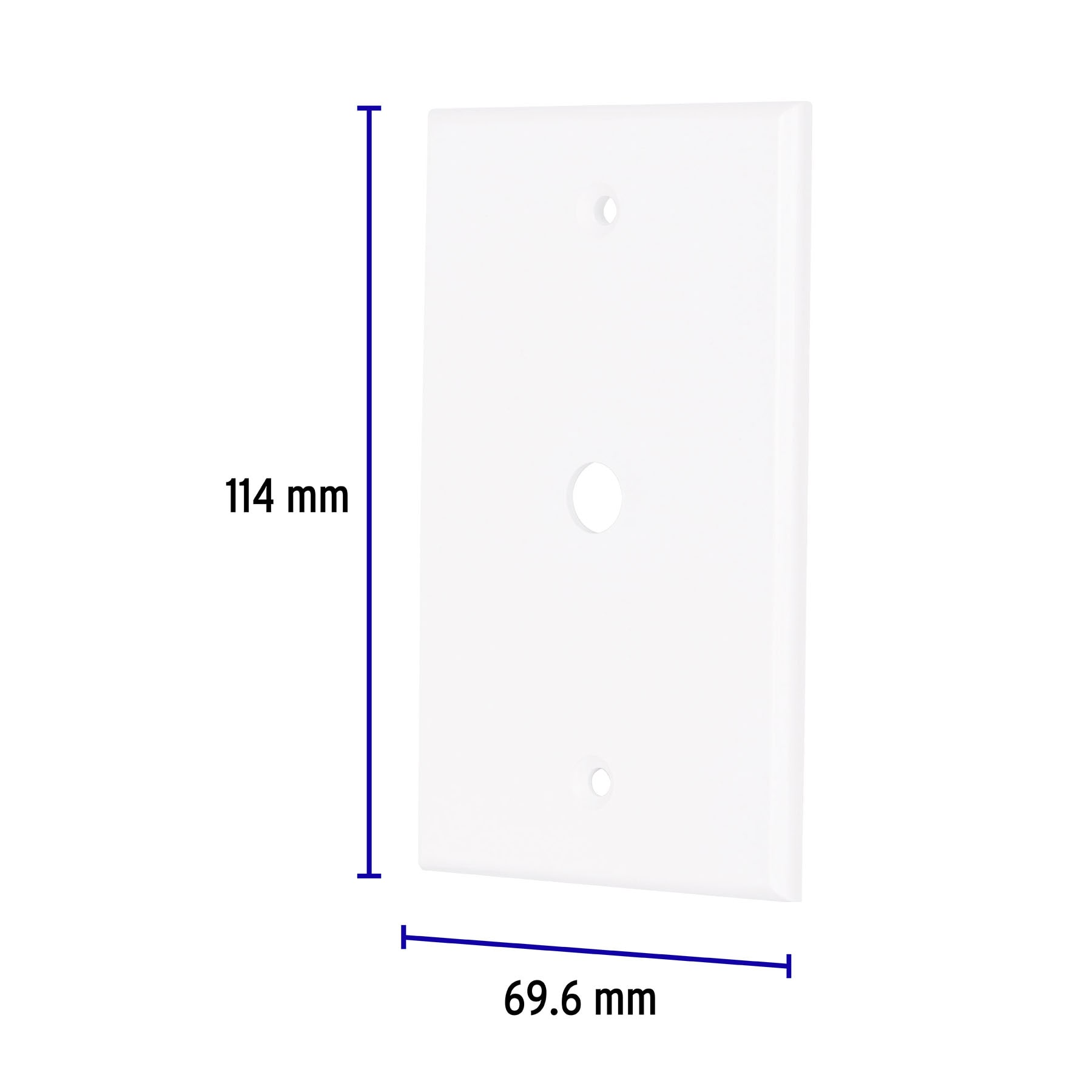 Placa de ABS pasacable, Standard, blanco, Volteck