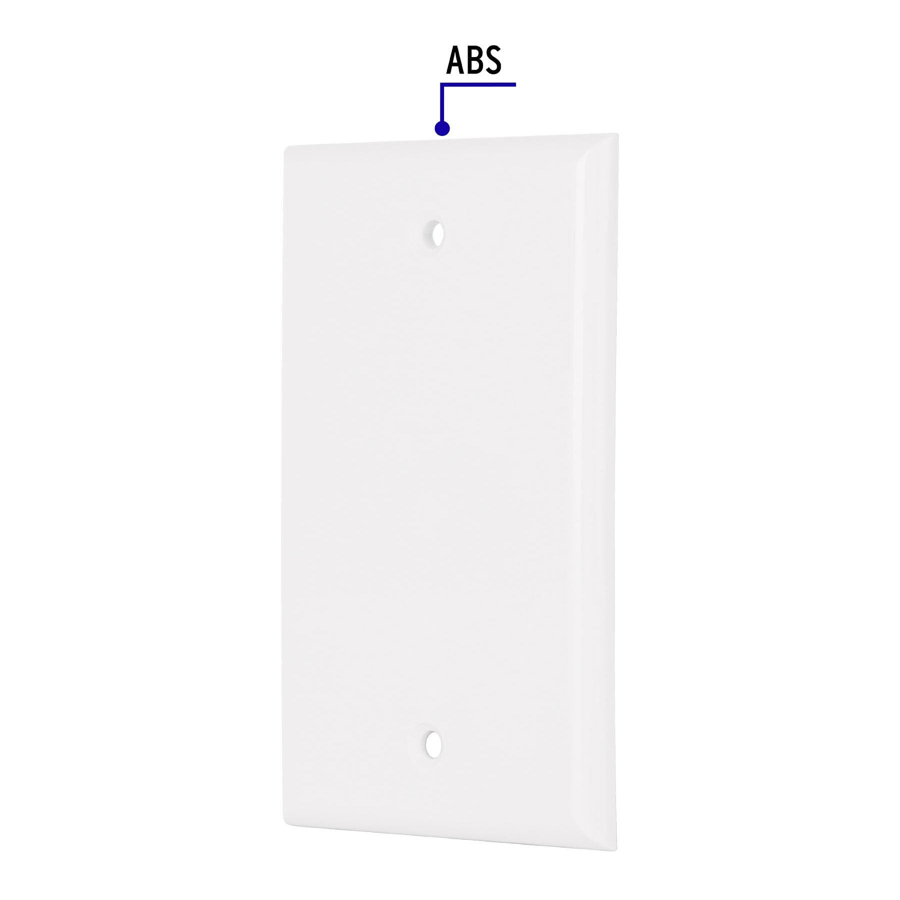 Placa de ABS ciega, Standard, blanco, Volteck
