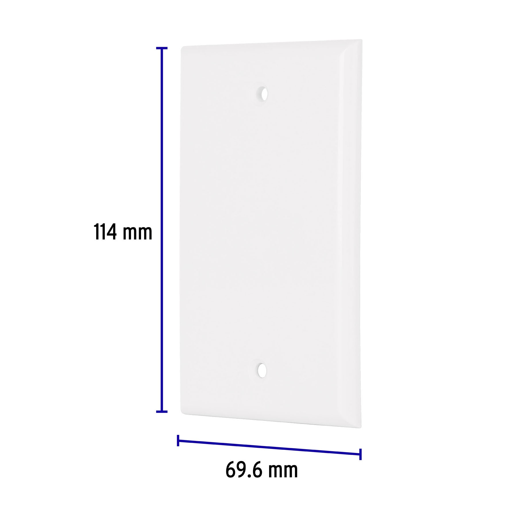 Placa de ABS ciega, Standard, blanco, Volteck
