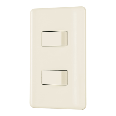 Placa armada, 2 interruptores, marfil, Volteck
