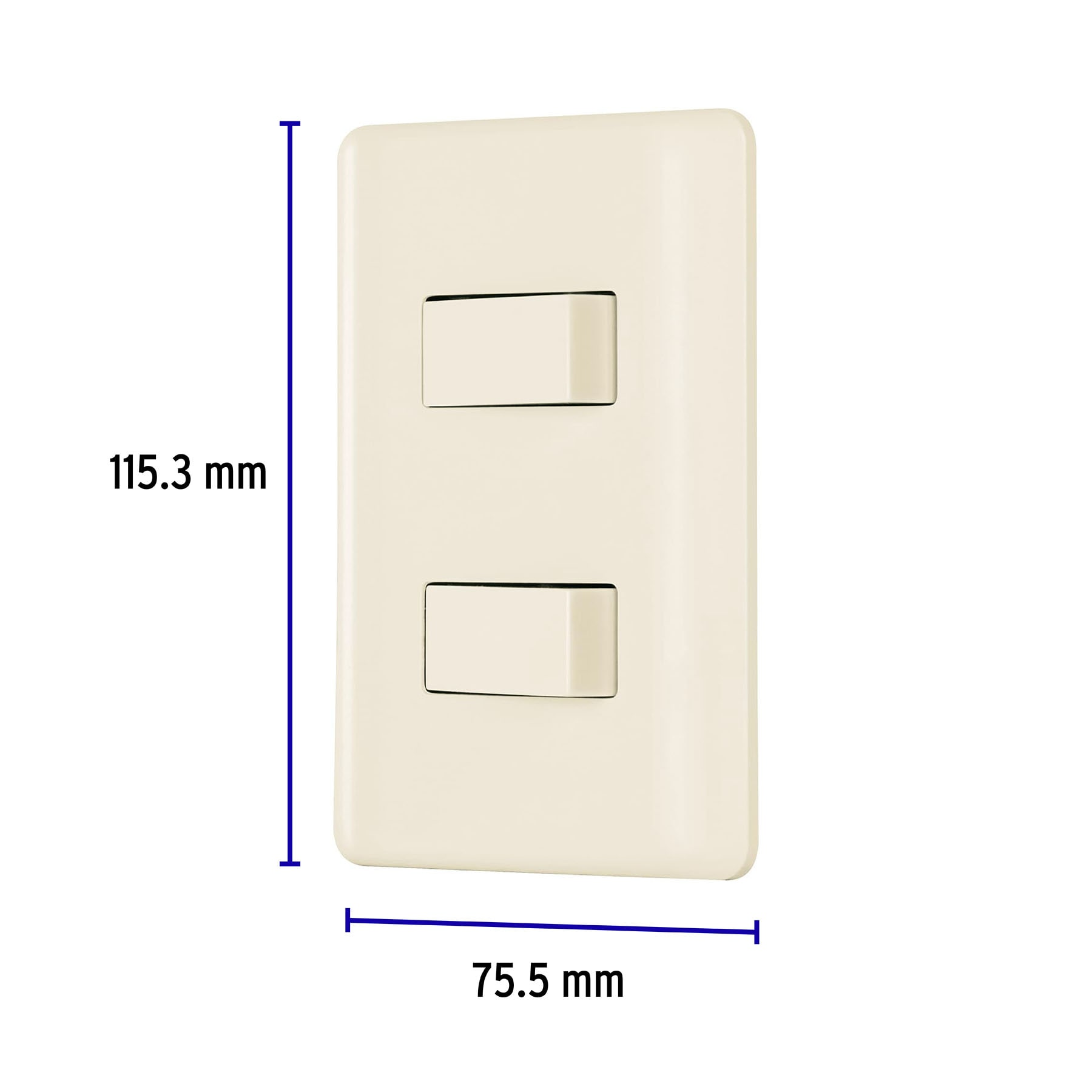 Placa armada, 2 interruptores, marfil, Volteck