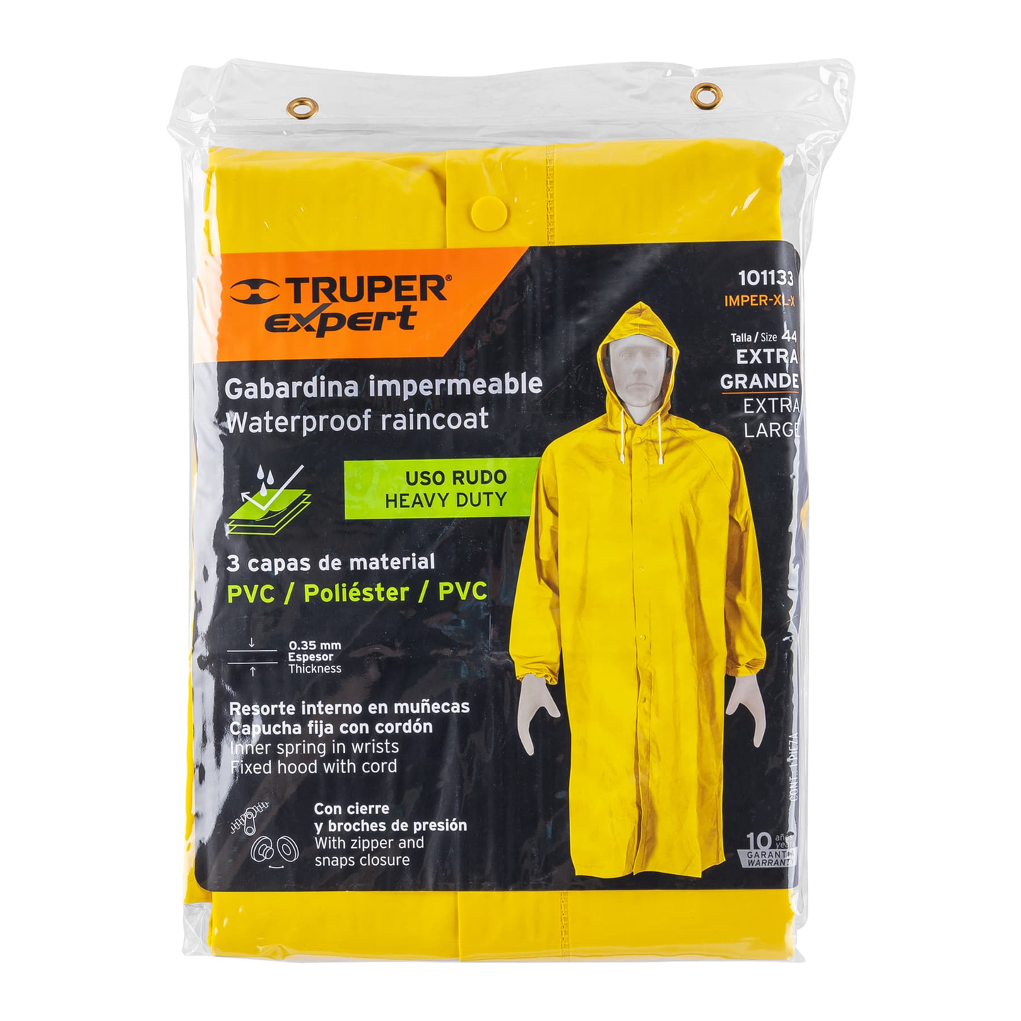 Gabardina impermeable, PVC/poliéster/PVC, 0.35 mm XG, Expert
