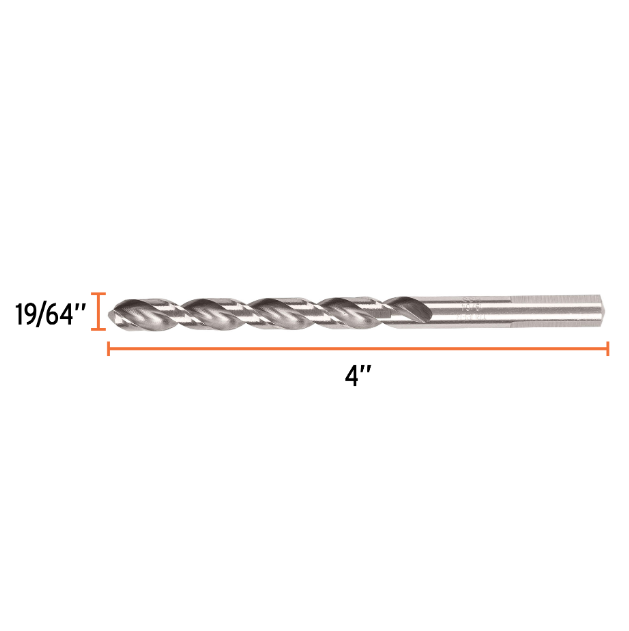 Broca HSS 19/64' Trusilver para metal, Truper