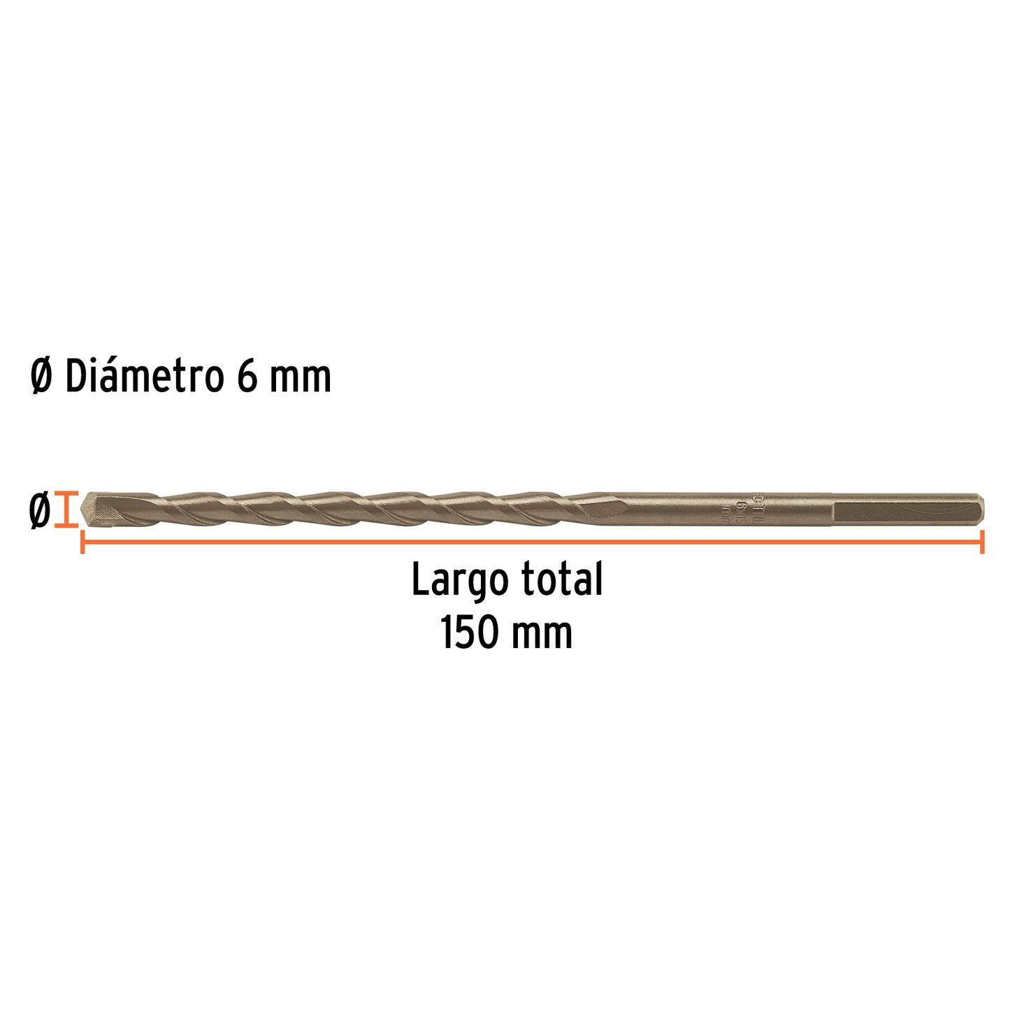 Broca para concreto 6 x 150 mm, Truper