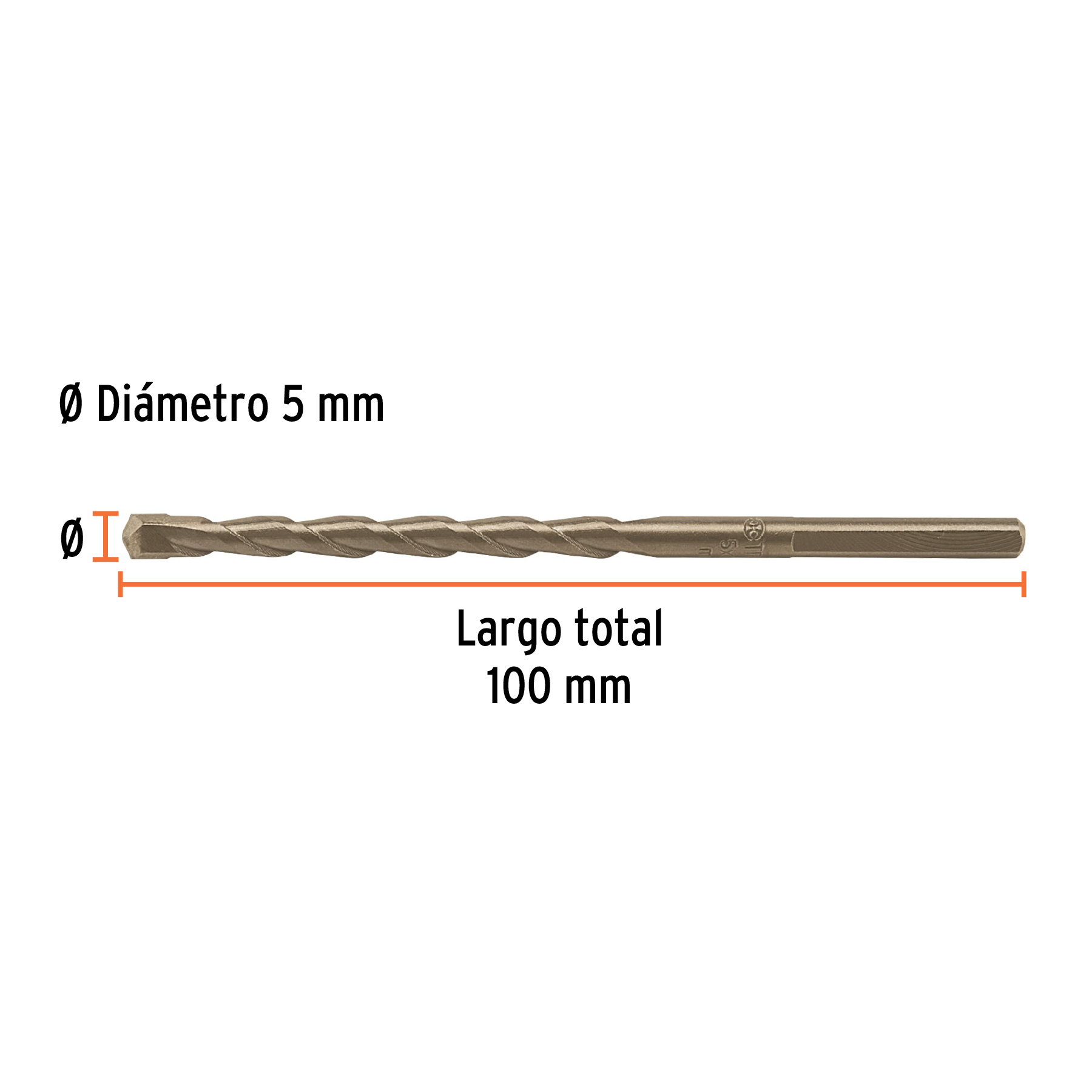 Broca para concreto 5 x 100 mm, Truper