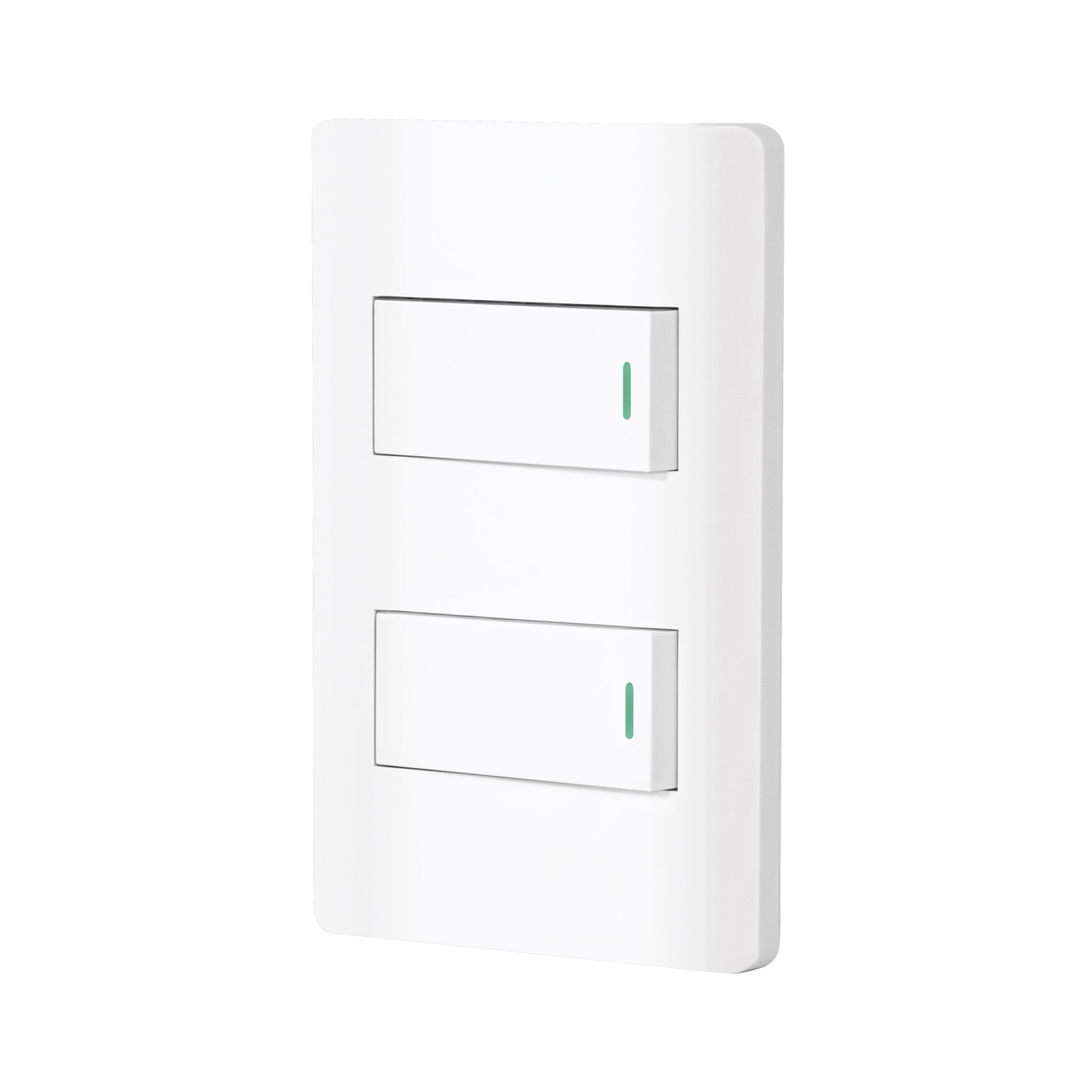 Placa armada blanca con 2 interruptores 1 módulo, Lisboa