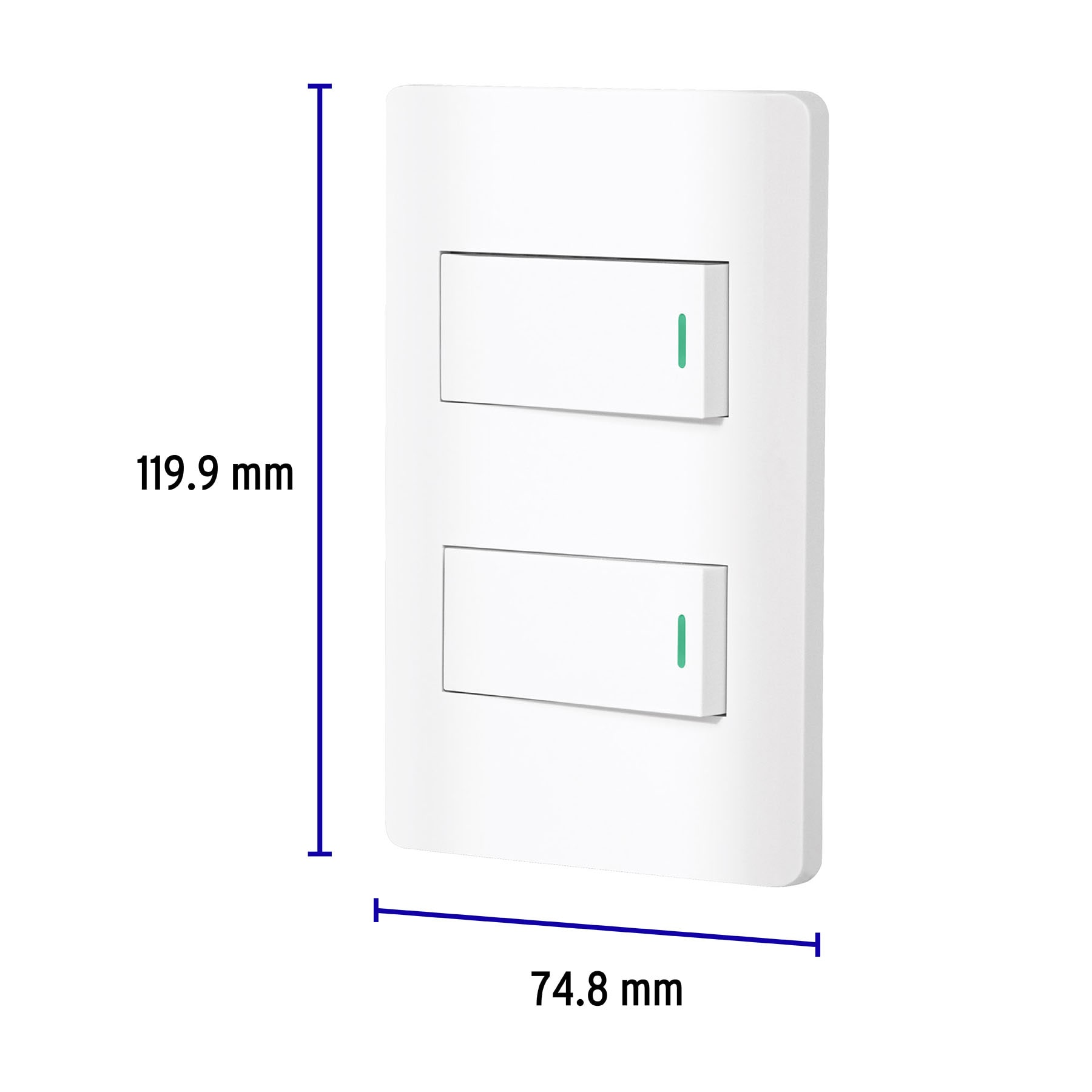 Placa armada blanca 1 interruptor y 1 de 3 vías 1 mód, Lisbo