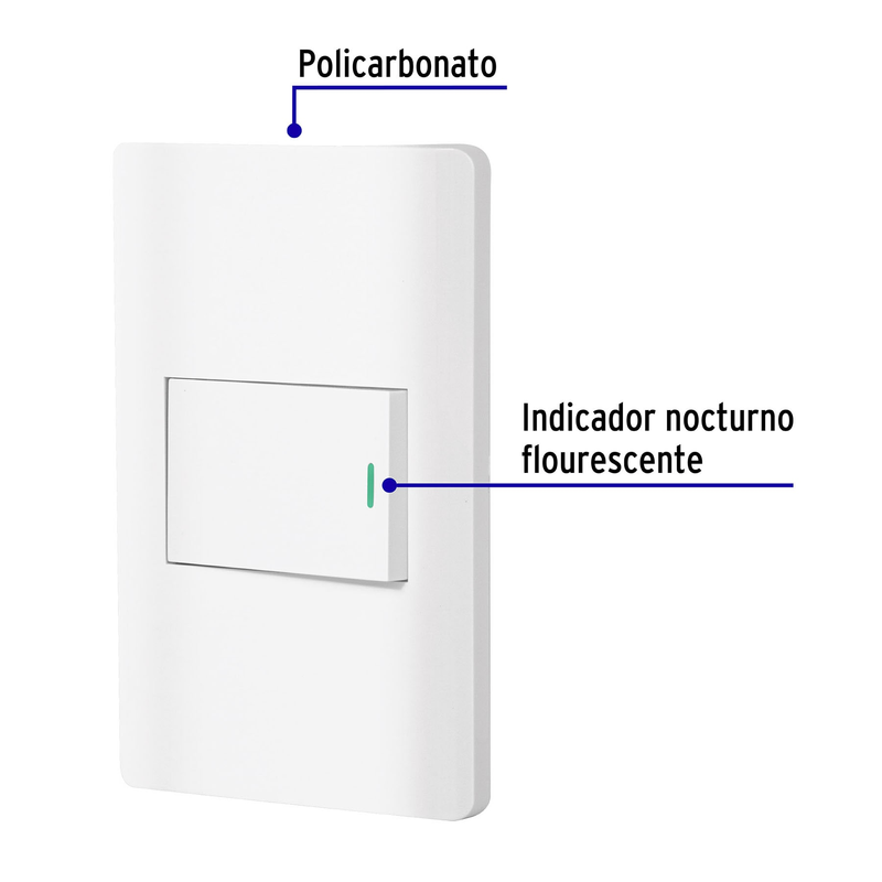 Placa armada blanca 1 interruptor de 3 vías 1.5 mód, Lisboa
