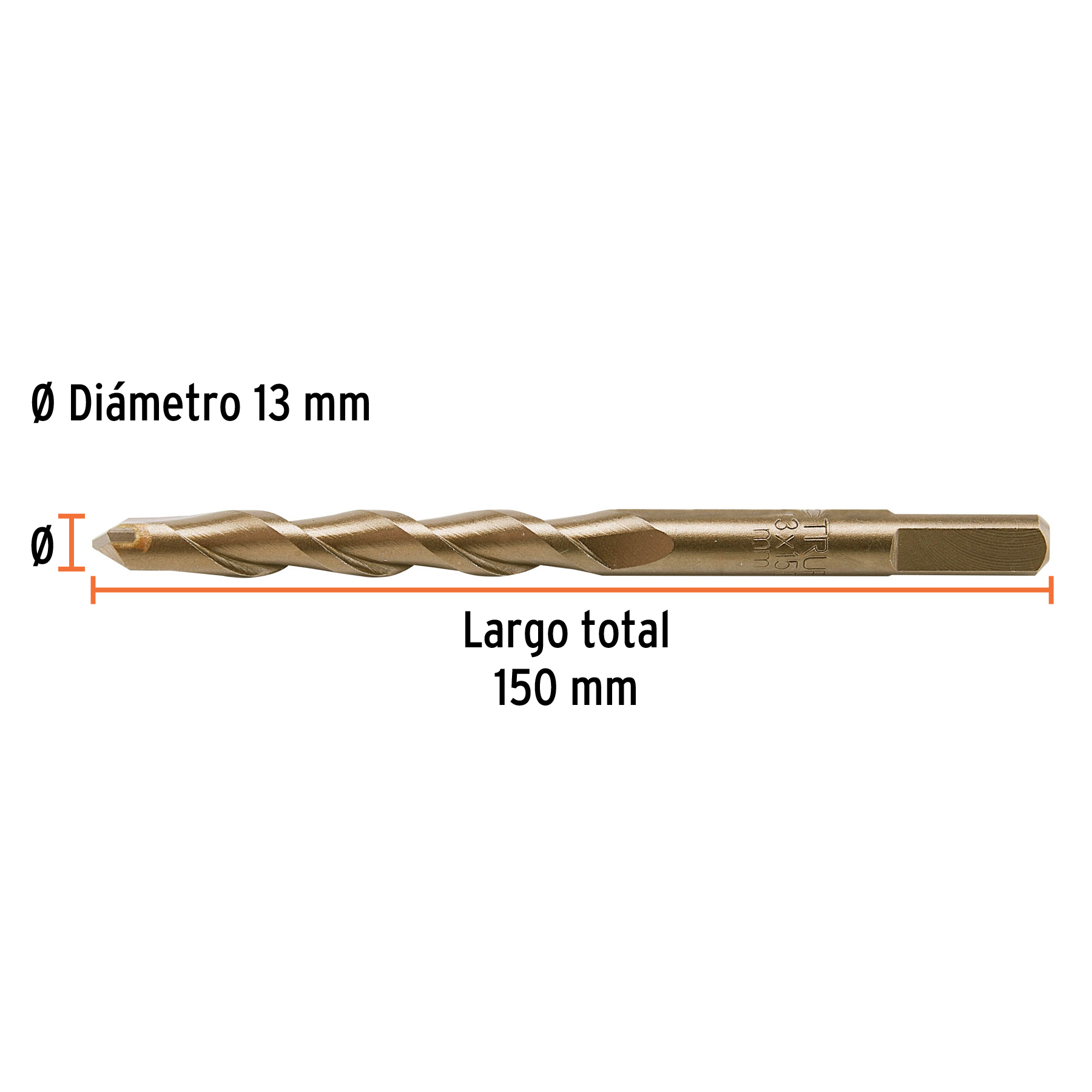 Broca para concreto 13 x 150 mm, Truper