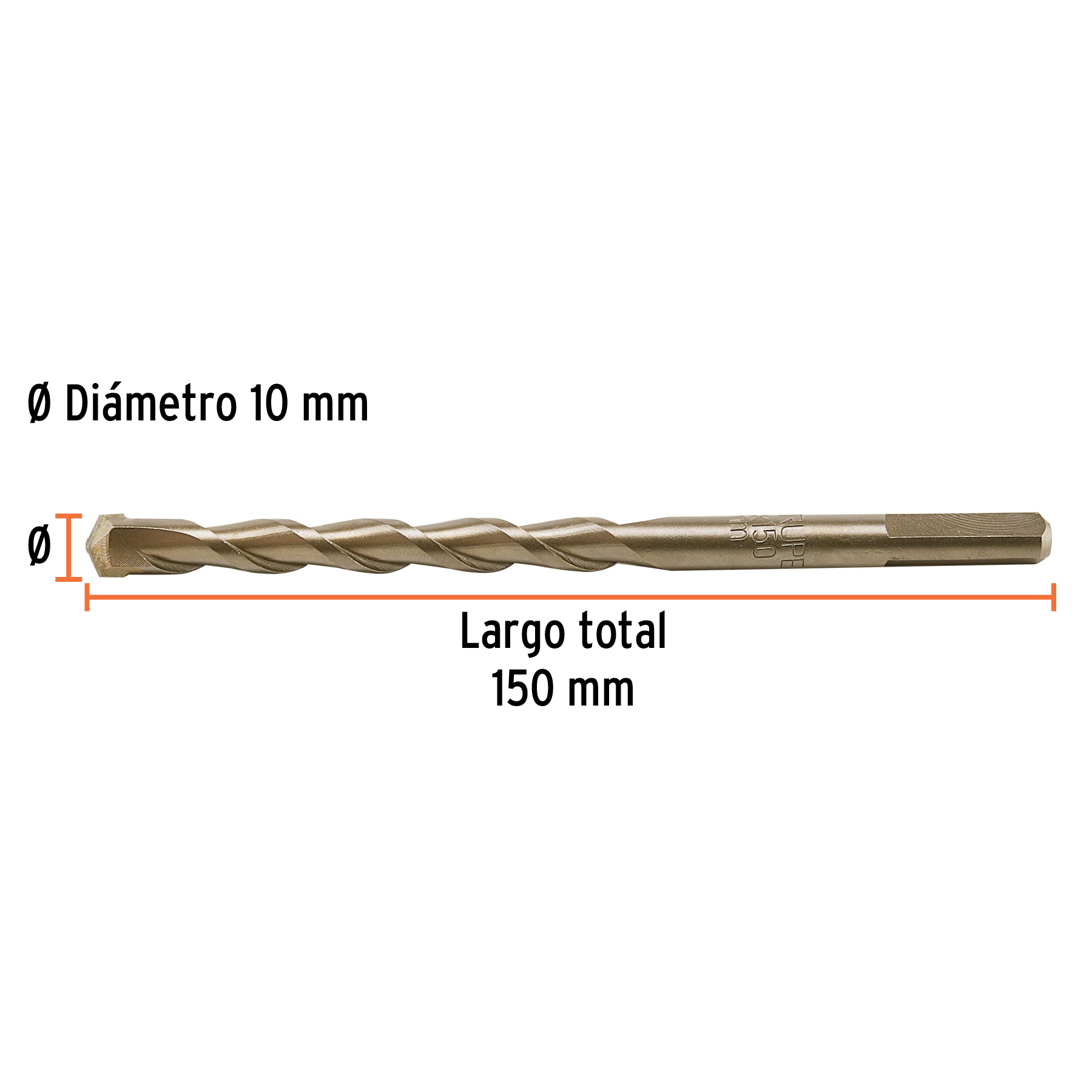 Broca para concreto 10 x 150 mm, Truper