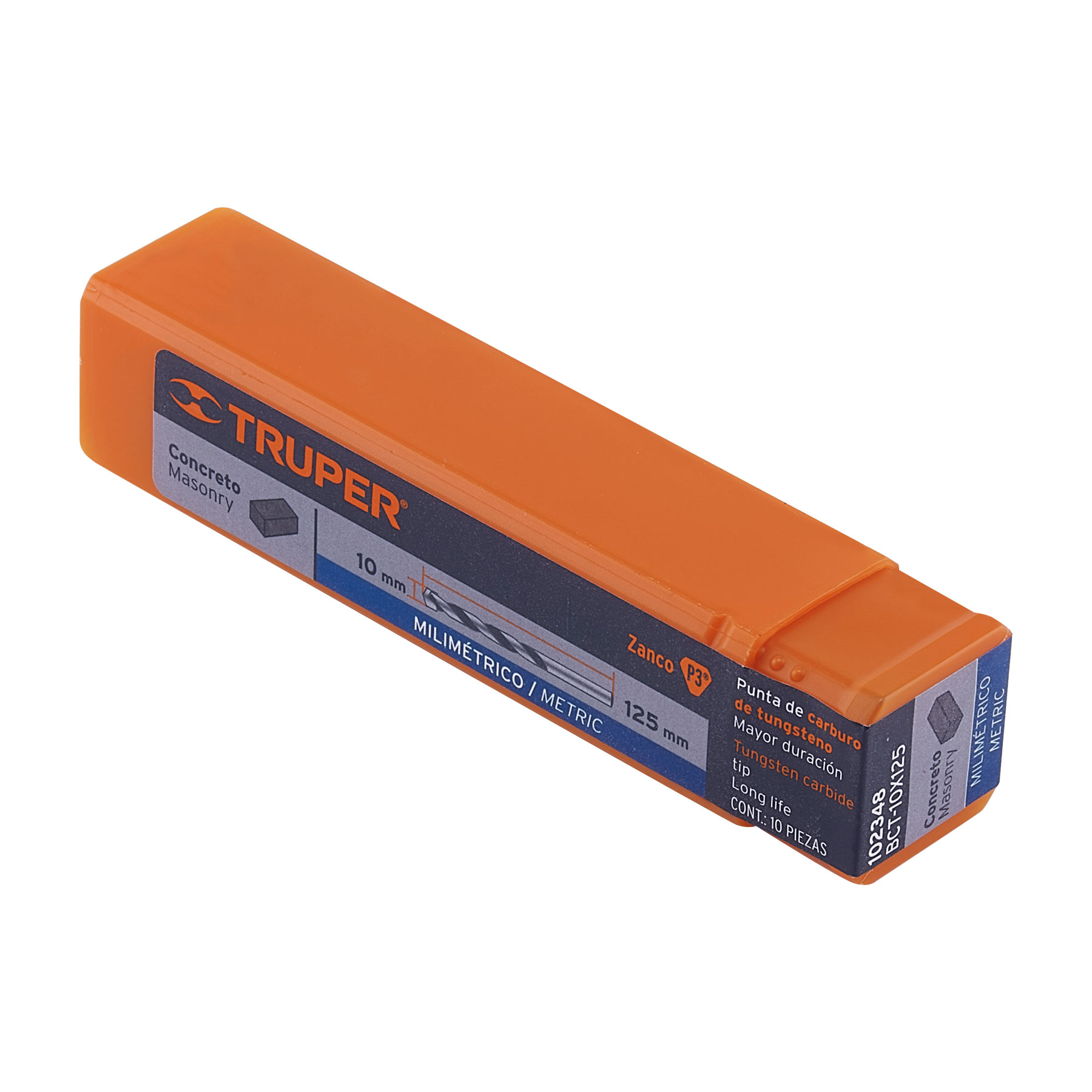 Broca para concreto 10 x 125 mm, Truper