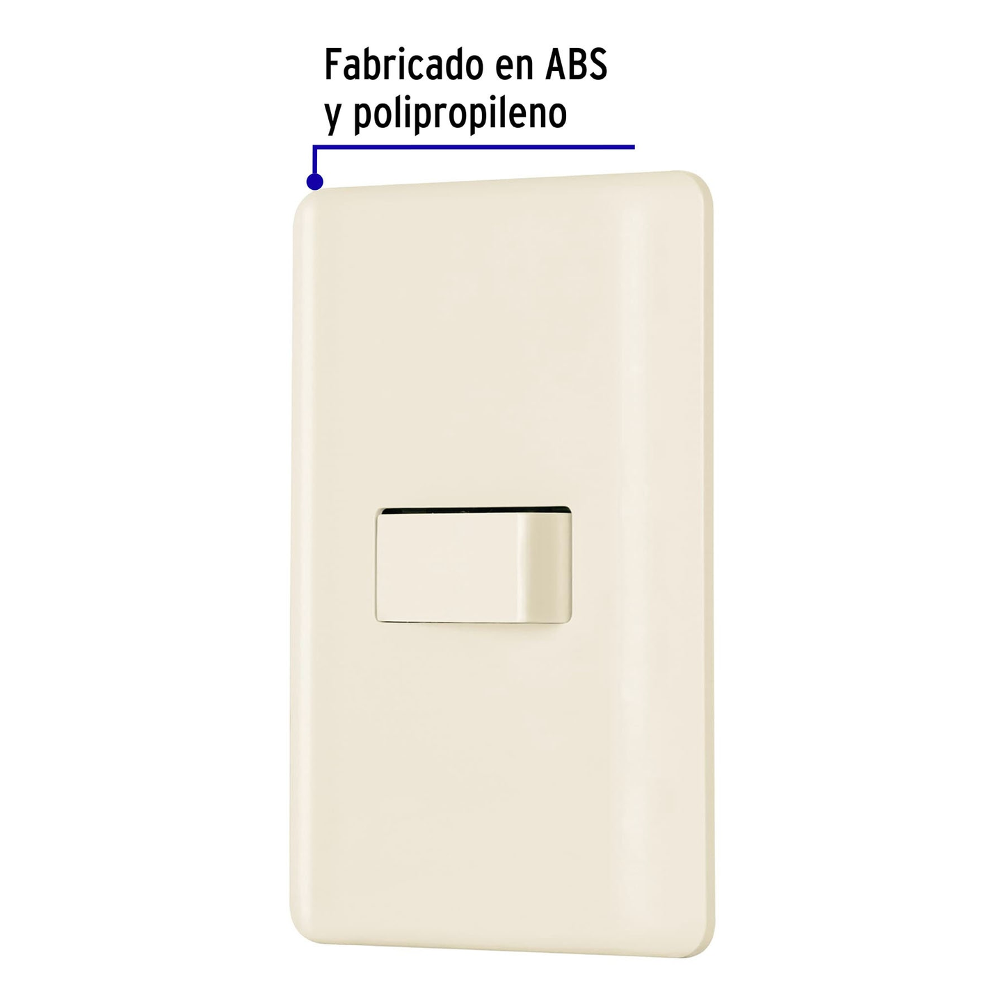 Placa armada 1 interruptor de escalera, marfil, Basic