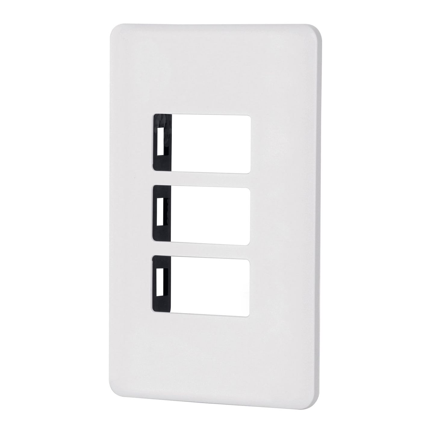 Placa 3 módulos de ABS, línea Basic, blanca