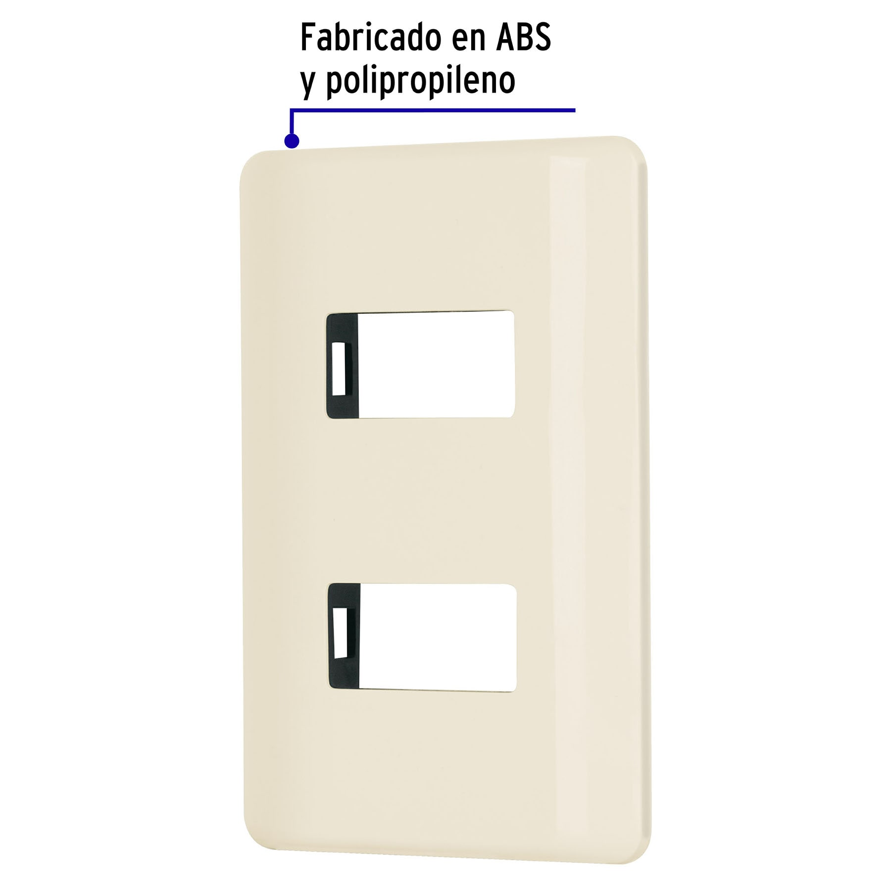 Placa 2 módulos, marfil, línea Volteck Basic