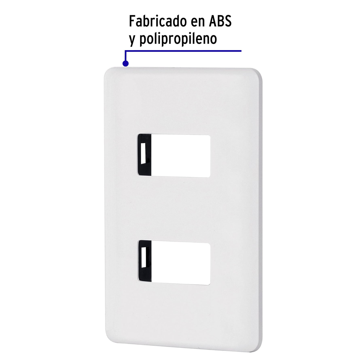 Placa 2 módulos de ABS, línea Basic, blanca